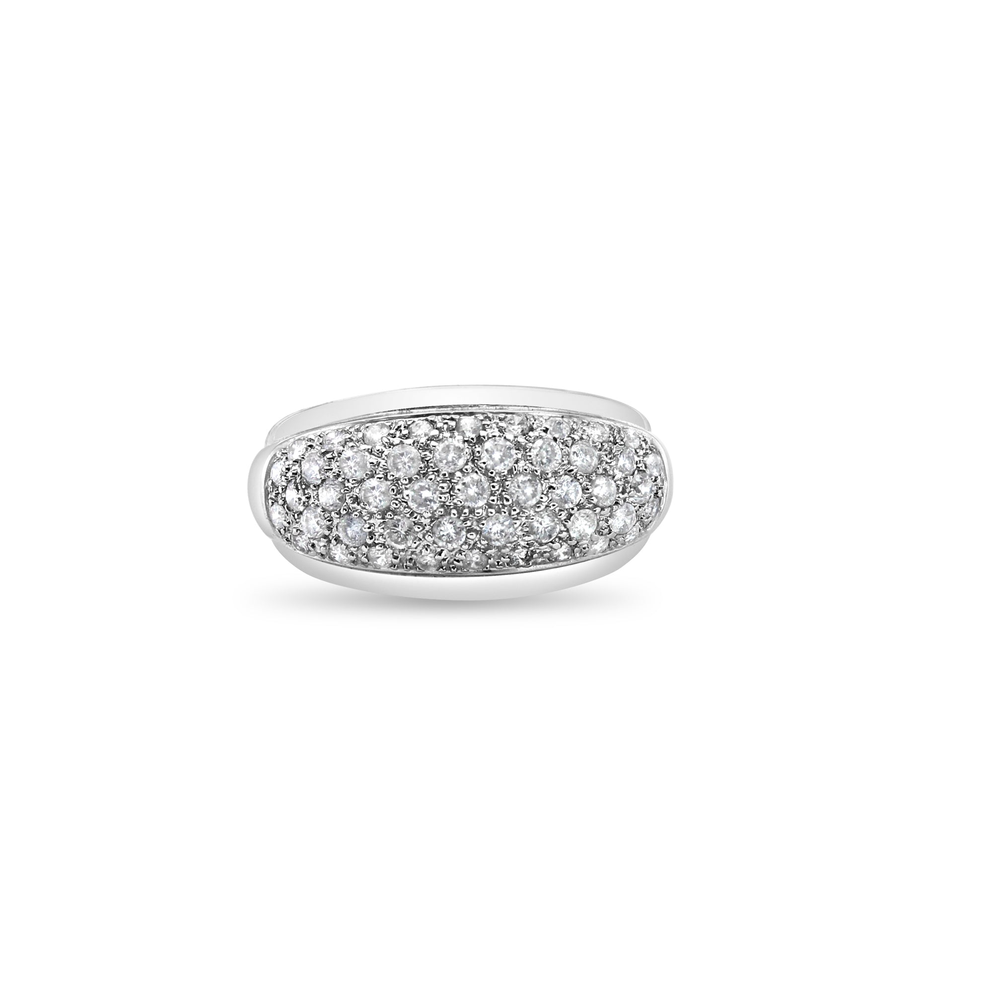 14K White Gold Pave Diamond Cluster Ring for Women - Elegant Wedding, Engagement & Anniversary Jewelry Gift