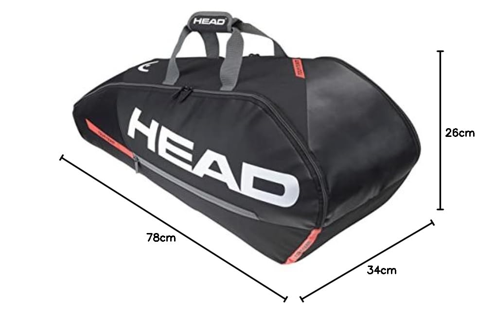 HEAD Unisex Adult Tour Racquet Bag - Tennis Equipment for Men & Women | Perfect for Tennis Matches, Training & Travel Storage