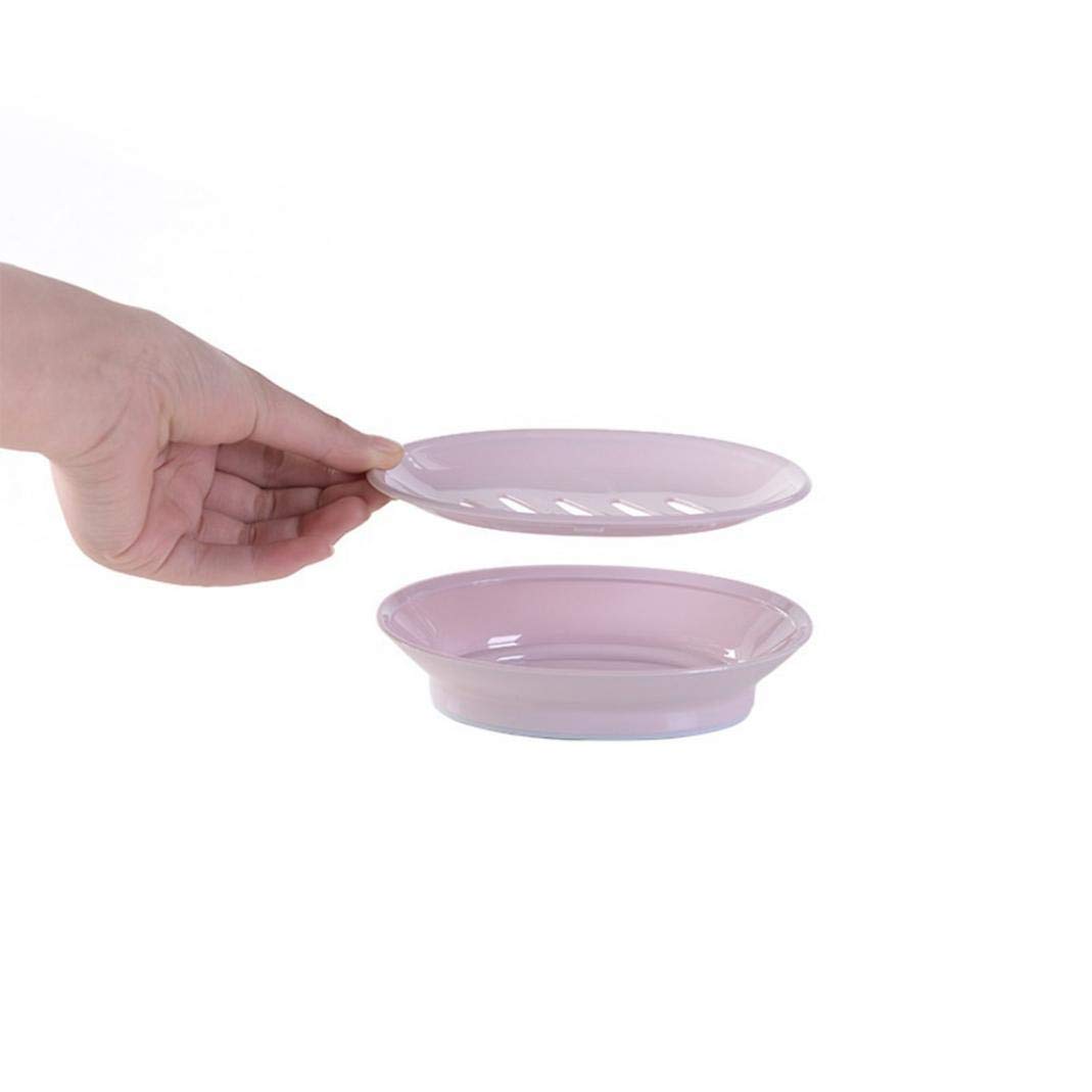 Double Layer Soap Saver Case with Drainage - Oval Shower Soap Dish Holder for Bathroom & Kitchen - Blue (Perfect for Organizing Bar Soaps in Showers, Sinks, and Countertops)
