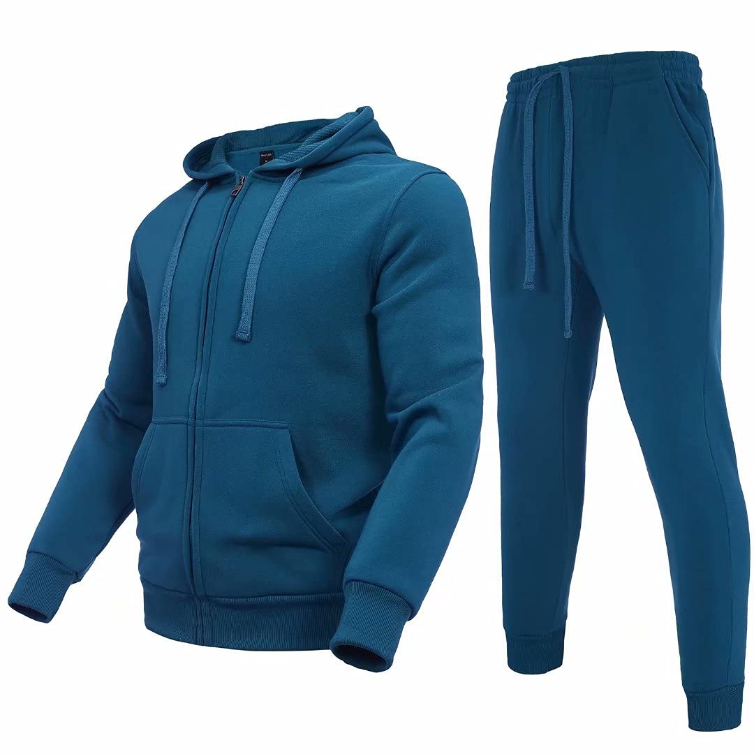 Zusmen Men's Tracksuit 2-Piece Outfit - Stylish Track Jacket & Pants for Gym, Running, and Casual Wear