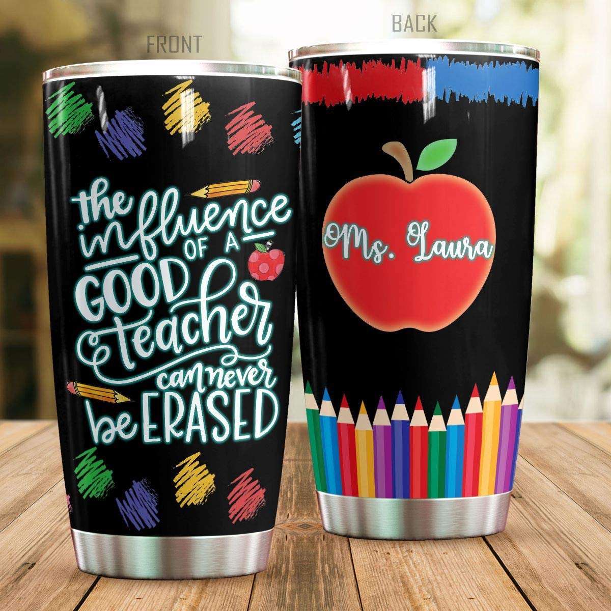 Personalized Stainless Steel Tumbler - Custom Teacher Appreciation Gift with Inspirational Quote - 20oz Insulated Travel Mug for Coffee & Tea - Perfect for Classroom, Office Use, Birthday, Christmas & Thanksgiving Gifts