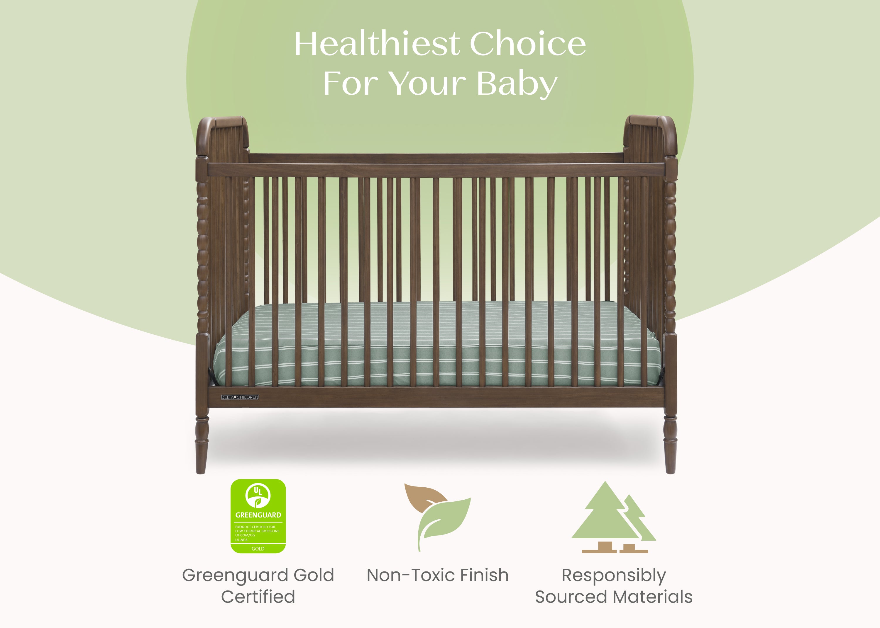 Serena 4-in-1 Convertible Baby Crib - White Nursery Furniture for Newborn to Toddler - Perfect for Bedroom, Daycare & Guest Room
