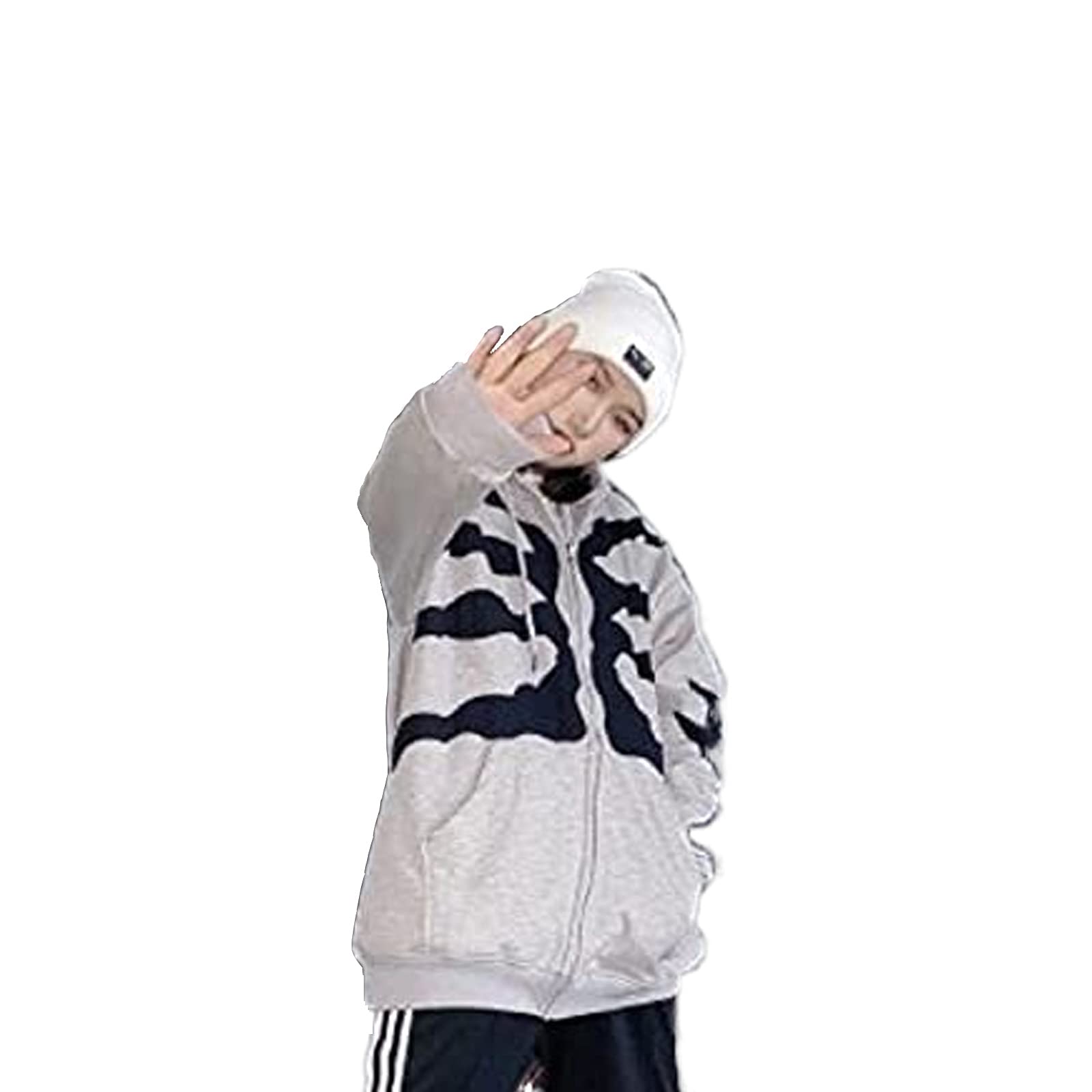 Women's Vintage Y2K Print Zip-Up Hoodie - Long Sleeve Loose Fit Casual Jacket for Halloween & Streetwear Fashion | Perfect for Fall Layering, College Outfits and Retro Style