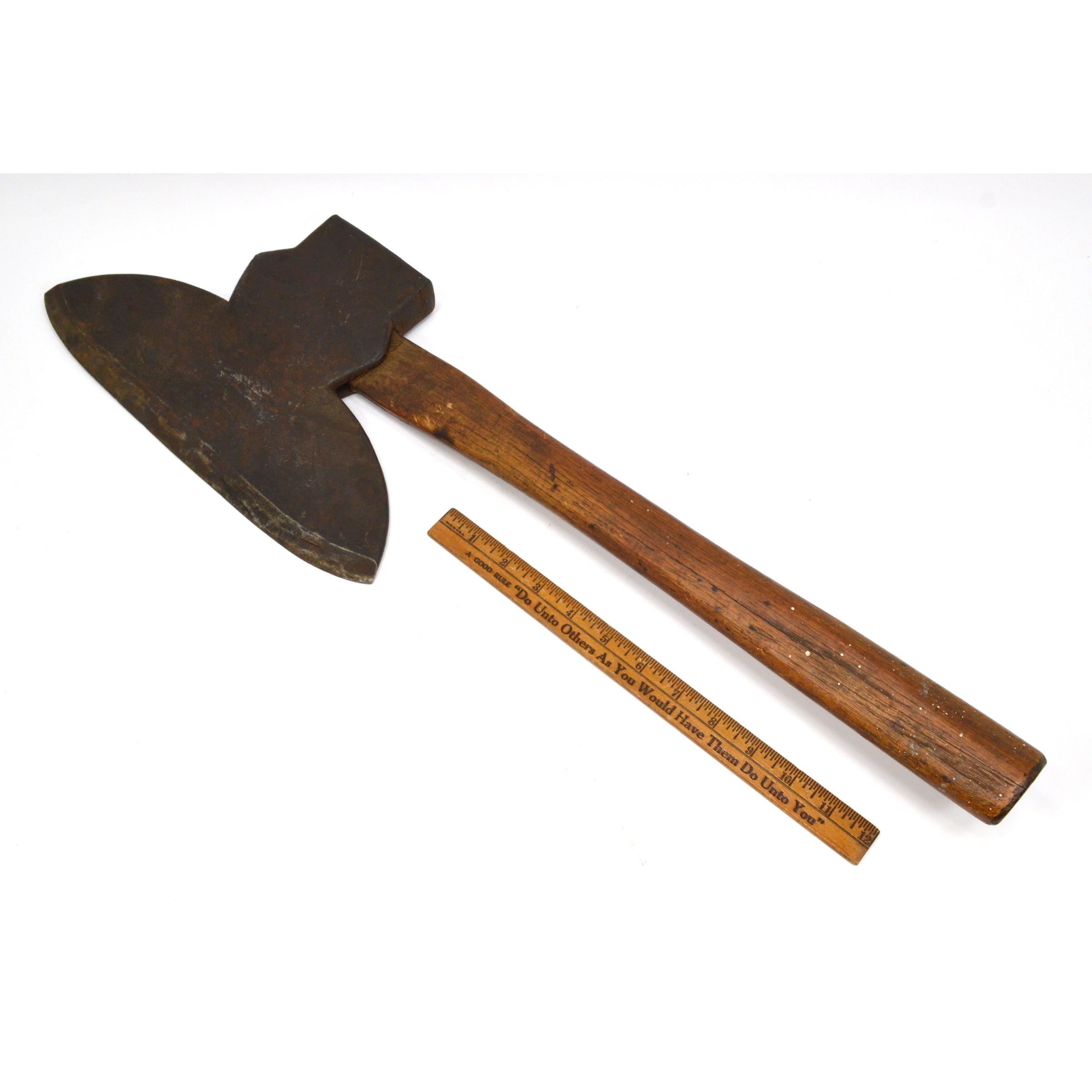 Vintage Broad Hewing Axe with Partial Makers Mark - Michigan Pattern 13