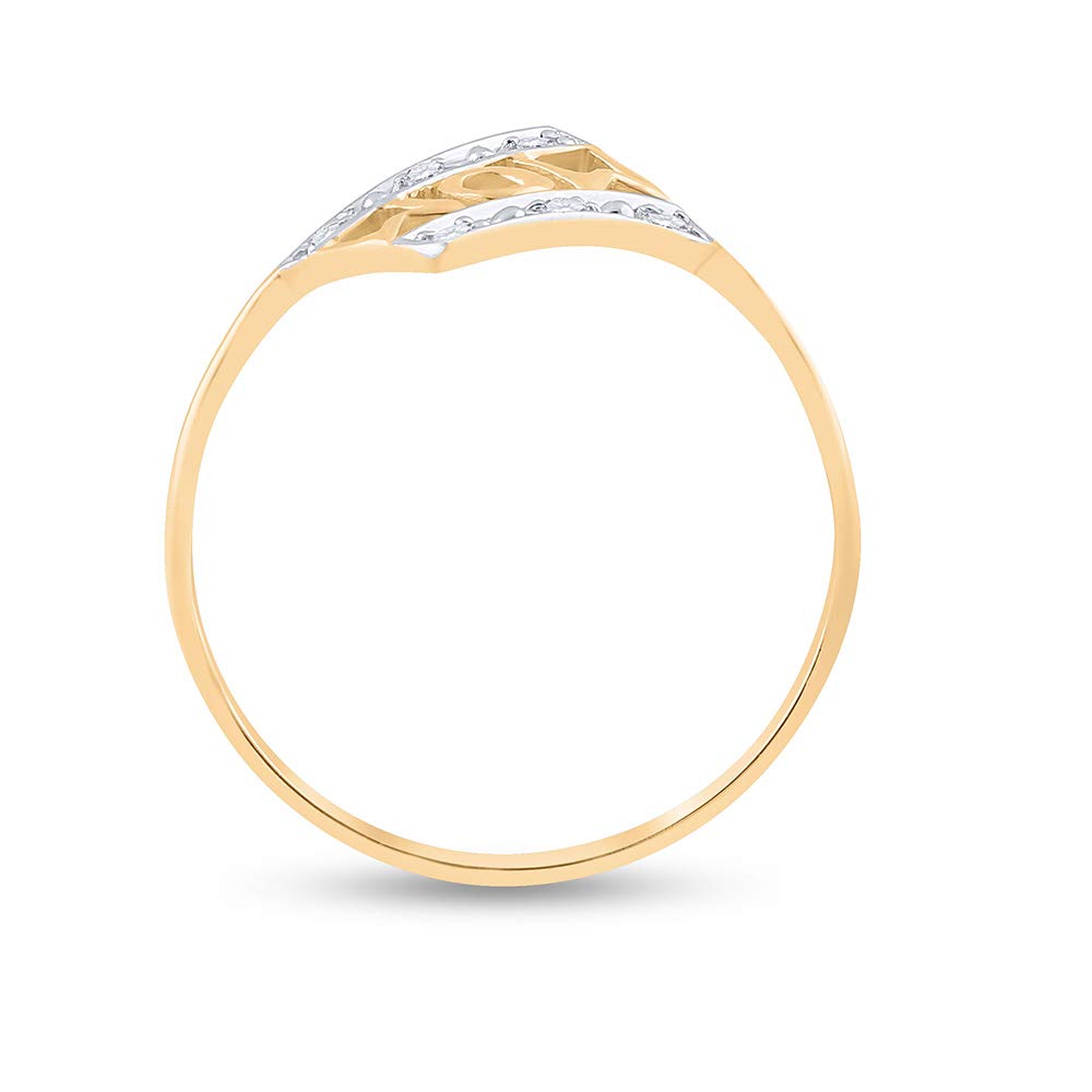 10K Yellow Gold Women's Round Diamond Mom Accent Ring 1/20 CTTW - Perfect Gift for Mother's Day, Anniversary & Special Occasions