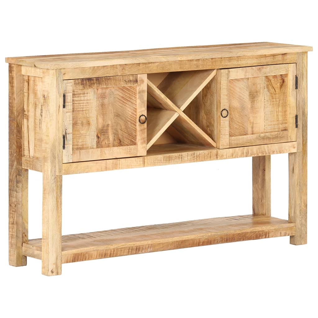 Buffet Sideboard Cabinet - Solid Mango Wood Storage Console Table with Shelves, 47.2