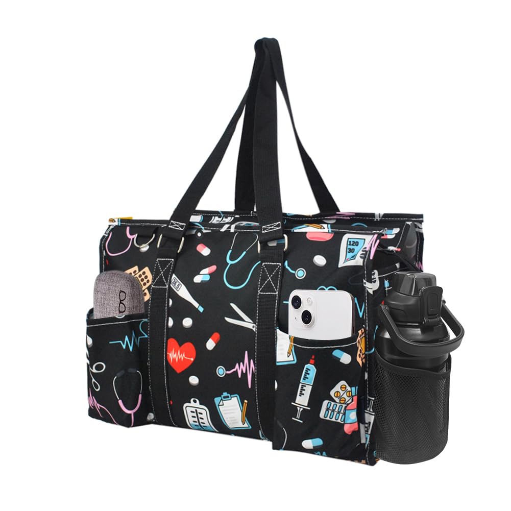 NGIL Waterproof Utility Tote Bag with Top Zipper Closure - Durable Work Tote for Women, Nurse Bag & Gym Essentials - Perfect for Office, Hospital & Fitness