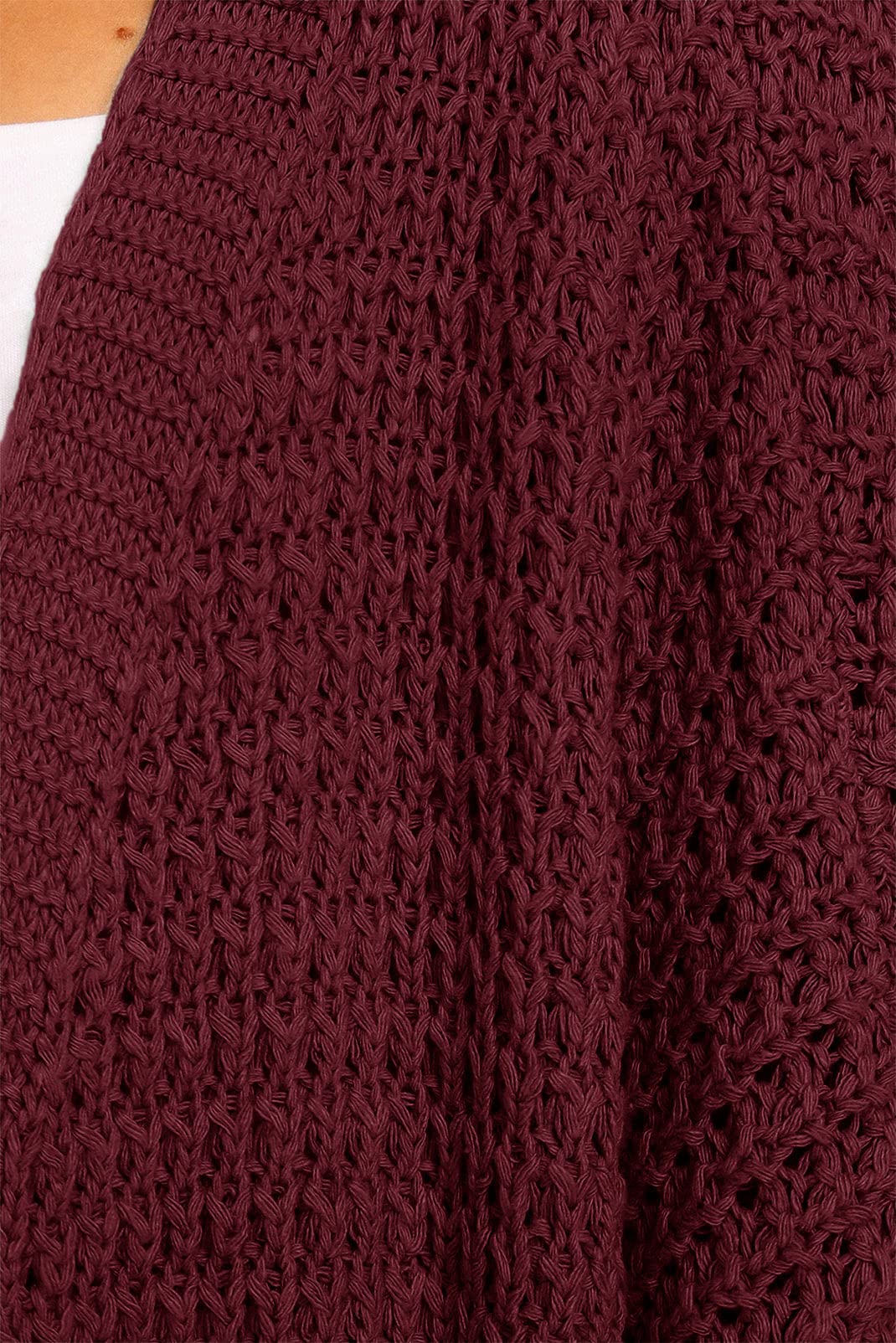 MEROKEETY Women's Oversized Long Batwing Sleeve Cardigan Waffle Knit Sweater Coat - Cozy Fall Winter Layering Piece for Casual Outfits & Lounge Wear