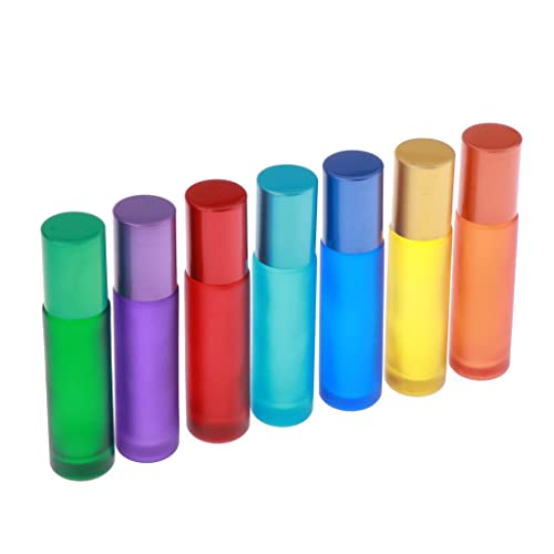 Premium 7X 10ml Empty Glass Perfume Bottles with Roller Balls - Essential Oil Containers & Travel Cases - Perfect for DIY Fragrances, Aromatherapy & On-the-Go Use