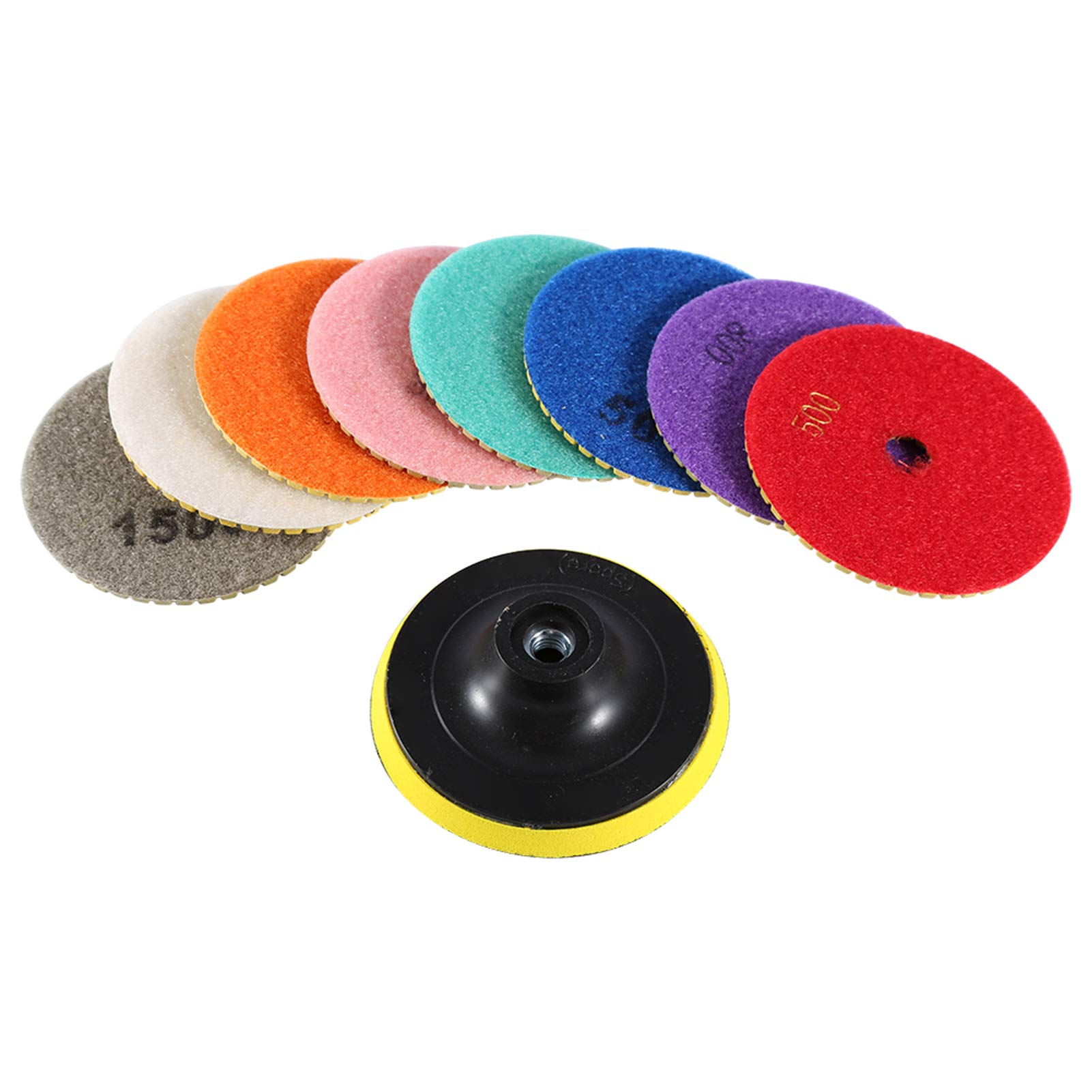 Premium Concrete Polishing Pads & Sandpaper Kit - Wet/Dry Grinding Discs for Floor Refinishing, Countertops & Stone Restoration - Sticky Back Pads for Angle Grinders & Polishers - Ideal for DIY & Professional Use