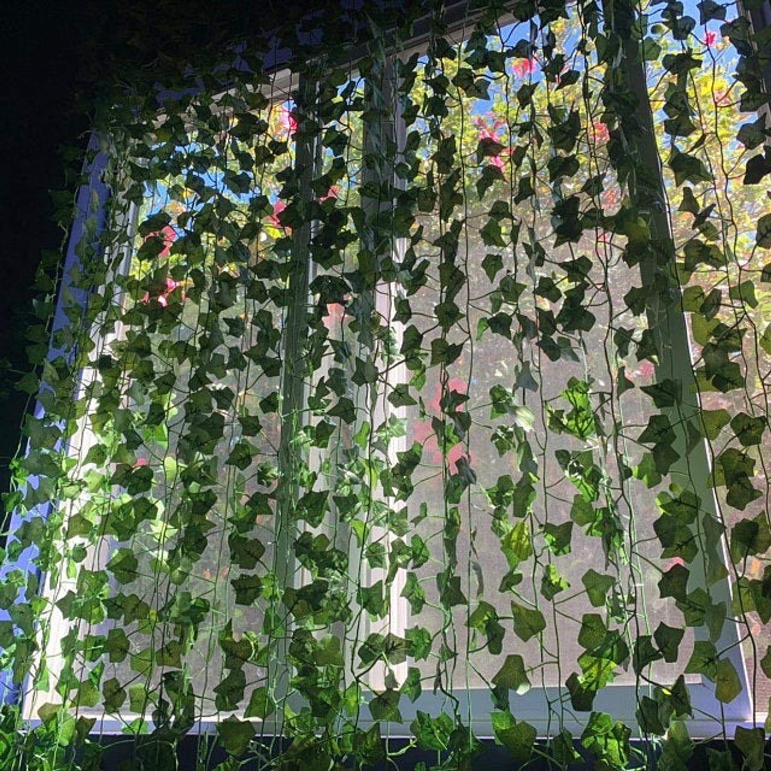So Cal Pro Fake Ivy Leaves - 6 Strands Artificial Ivy Greenery Vines for Wedding, Room & Home Decor - Realistic Faux Eucalyptus Garland for Wall, Party & Indoor/Outdoor Decoration