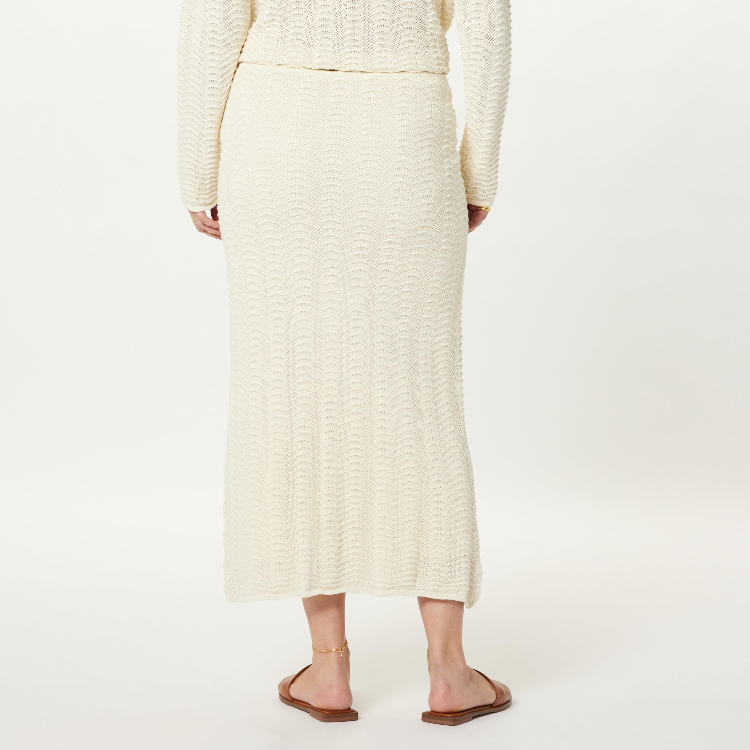The Drop Women's Makayla Crochet Maxi Skirt - Boho Beach Skirt for Summer, Vacations & Music Festivals