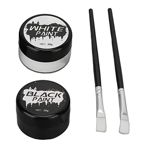 EXCLUZO Halloween SFX Makeup Kit - Black & White Face & Body Paint for Cosplay, Special Effects, and Costume Dress Up | Non-Toxic, Full Coverage Professional Makeup for Adults | Perfect for Halloween Parties, Theatrical Performances, and Horror Cosplay