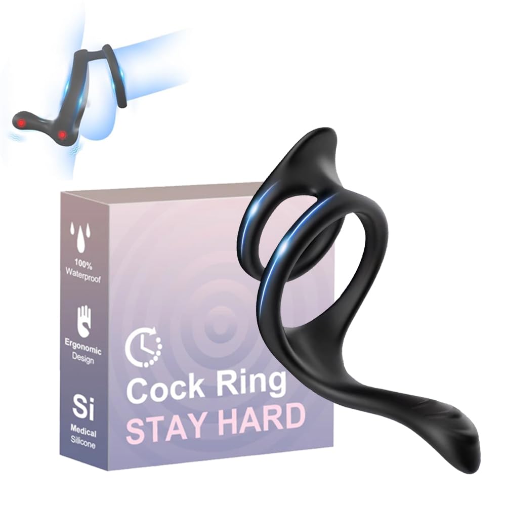 Premium Silicone Dual Cock Rings for Men - Erection Enhancer & Prostate Stimulator - Stronger, Longer Lasting Erections - Couples Adult Sex Toy for Enhanced Pleasure (Perfect for Spicing Up Your Intimate Moments & Couples Play)