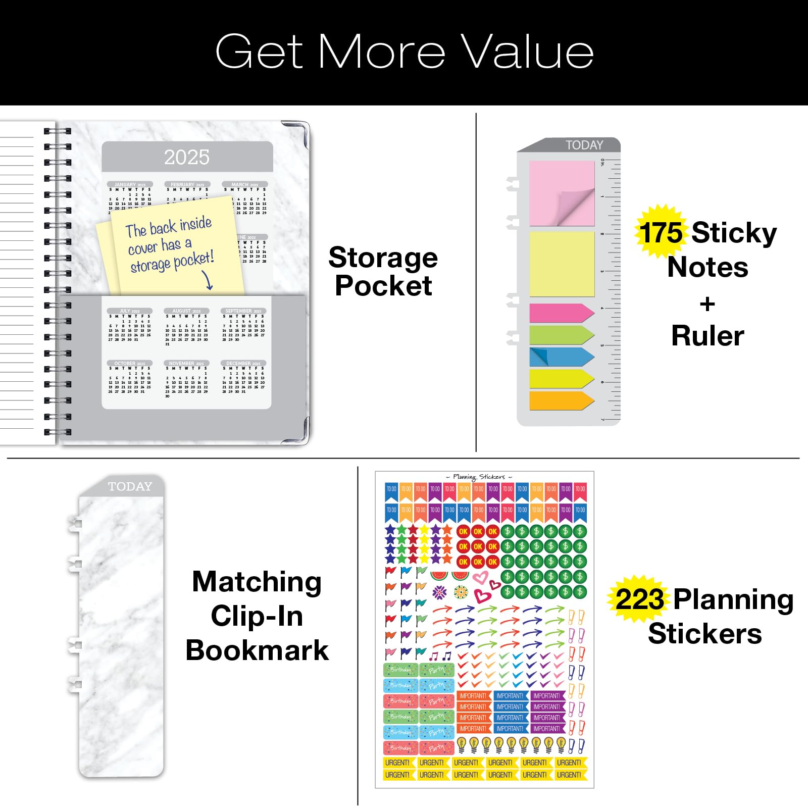 2024-2025 Academic Planner Hardcover - June 2024 to July 2025 Daily Weekly Monthly Organizer, 8.5