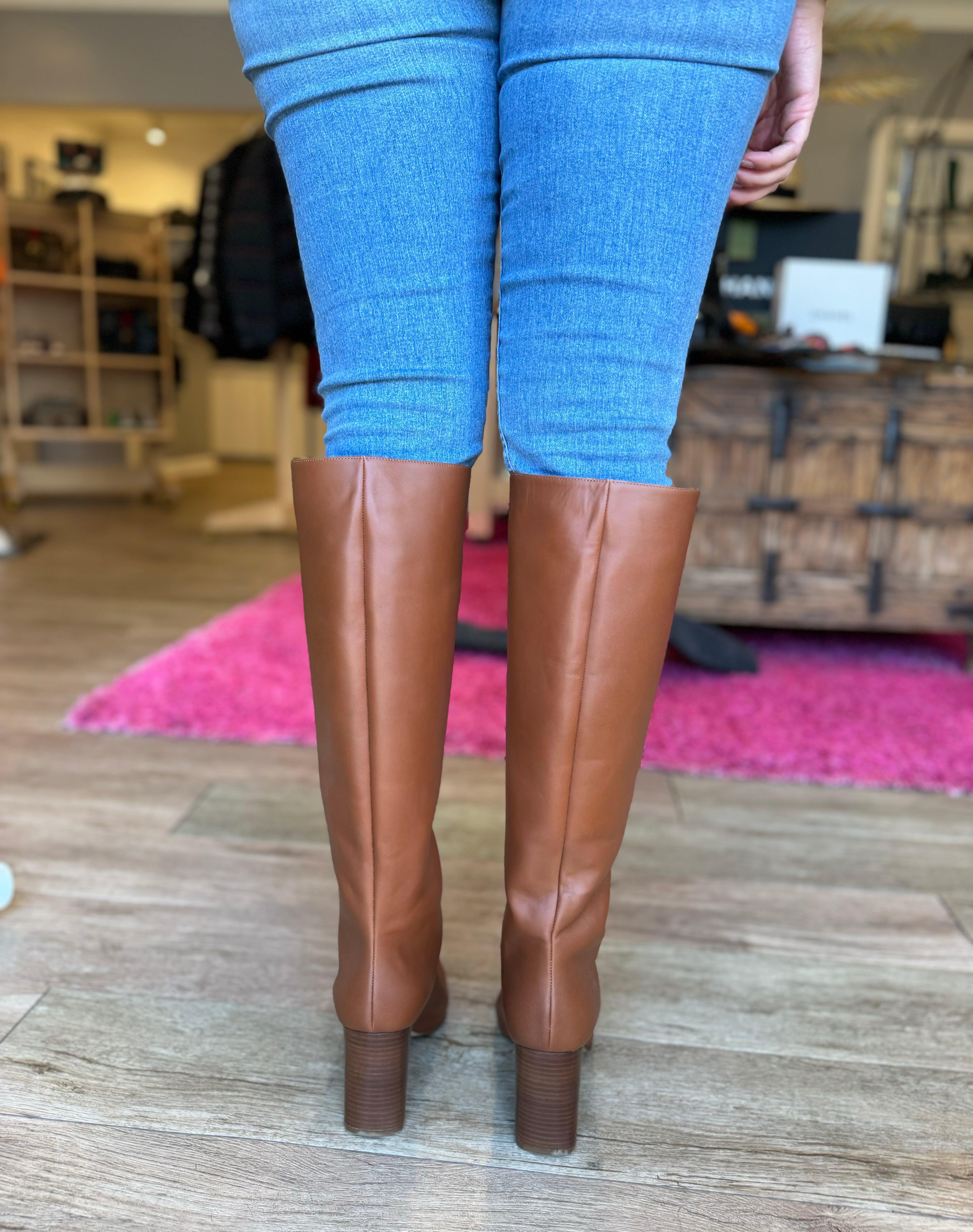 Gabriela Hearst Genuine Leather Knee High Boots Women's Size 8 Black NEW - Perfect for Fall Fashion, Office Wear & Evening Outfits