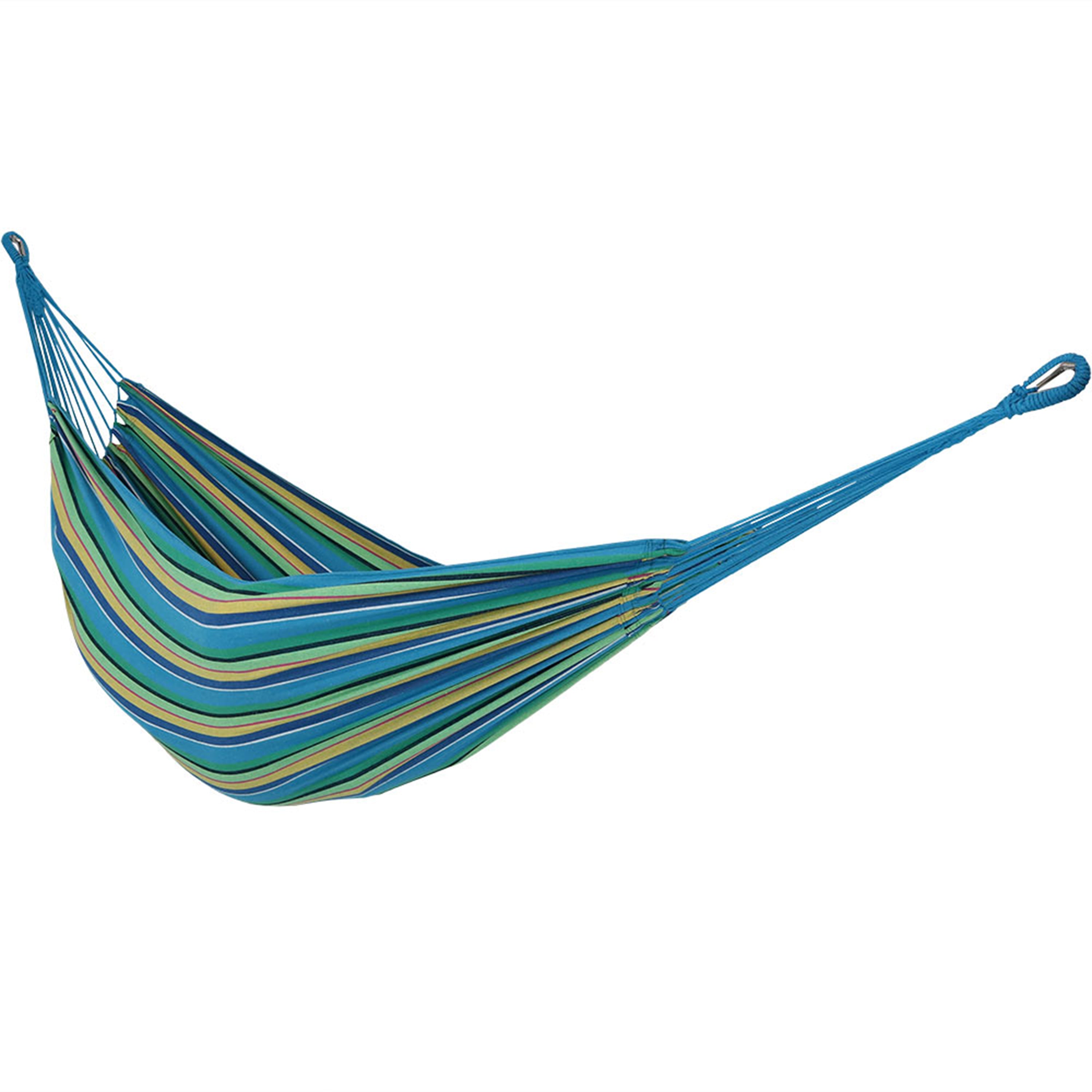 Sunnydaze 2 Person Brazilian Double Hammock - Durable Outdoor Hammock for Backyard, Camping & Beach - Comfortable Cotton Fabric with Spreader Bars