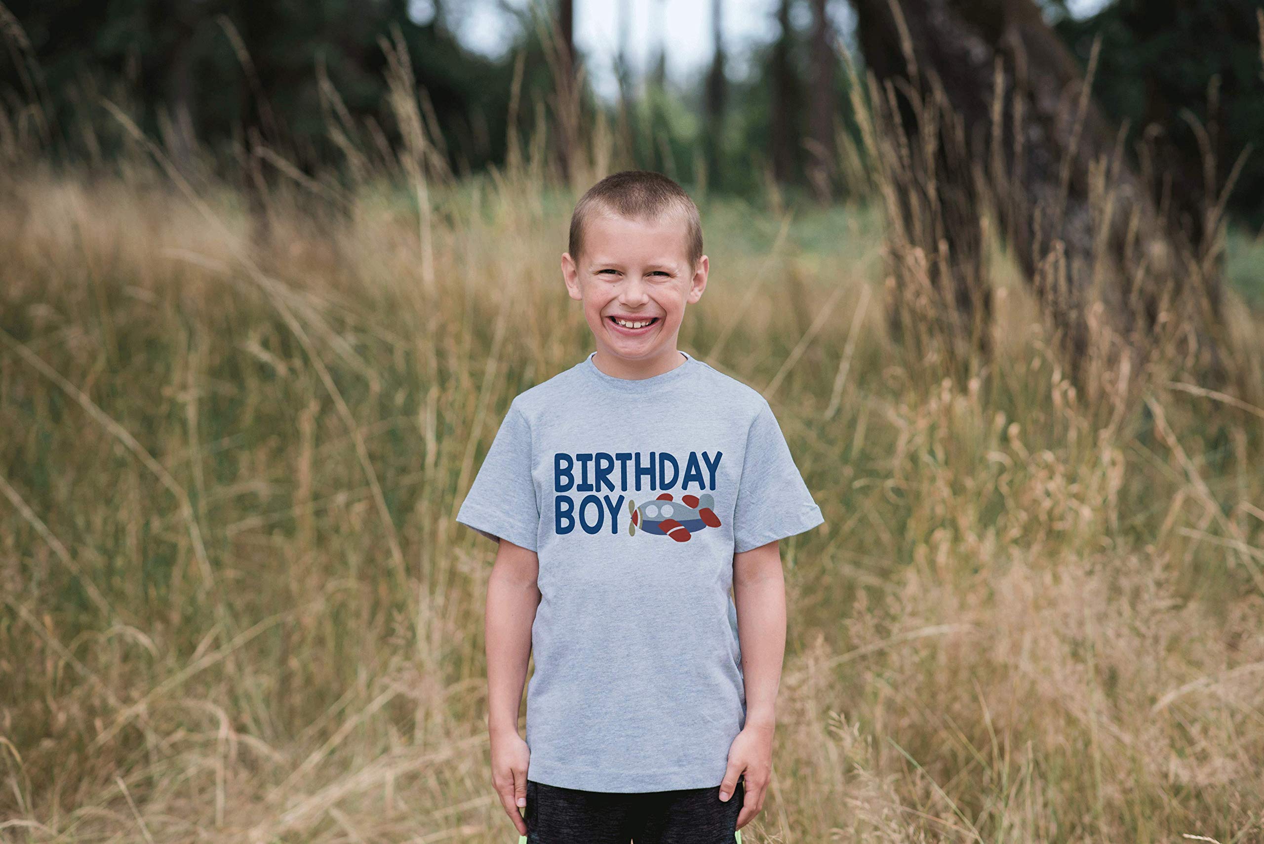 7 Ate 9 Apparel Boys Airplane Graphic T-Shirt - Cute Birthday Outfit for Toddlers & Kids - Perfect for Parties, School & Everyday Wear