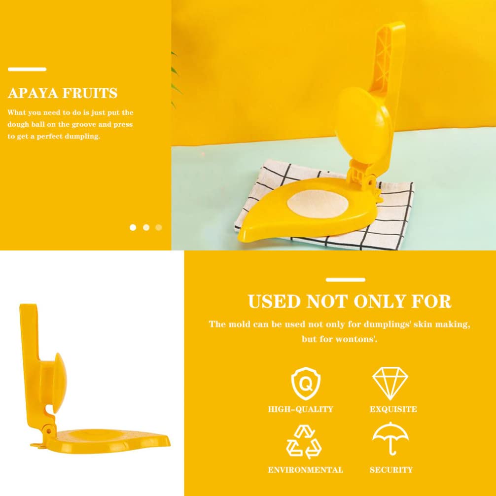 Cabilock Manual Dumpling Maker & Dough Press - Yellow Kitchen Tool for Homemade Dumplings, Pizza, Pastry & Wrappers | Perfect for Asian Cooking, Family Meal Prep & DIY Food Projects