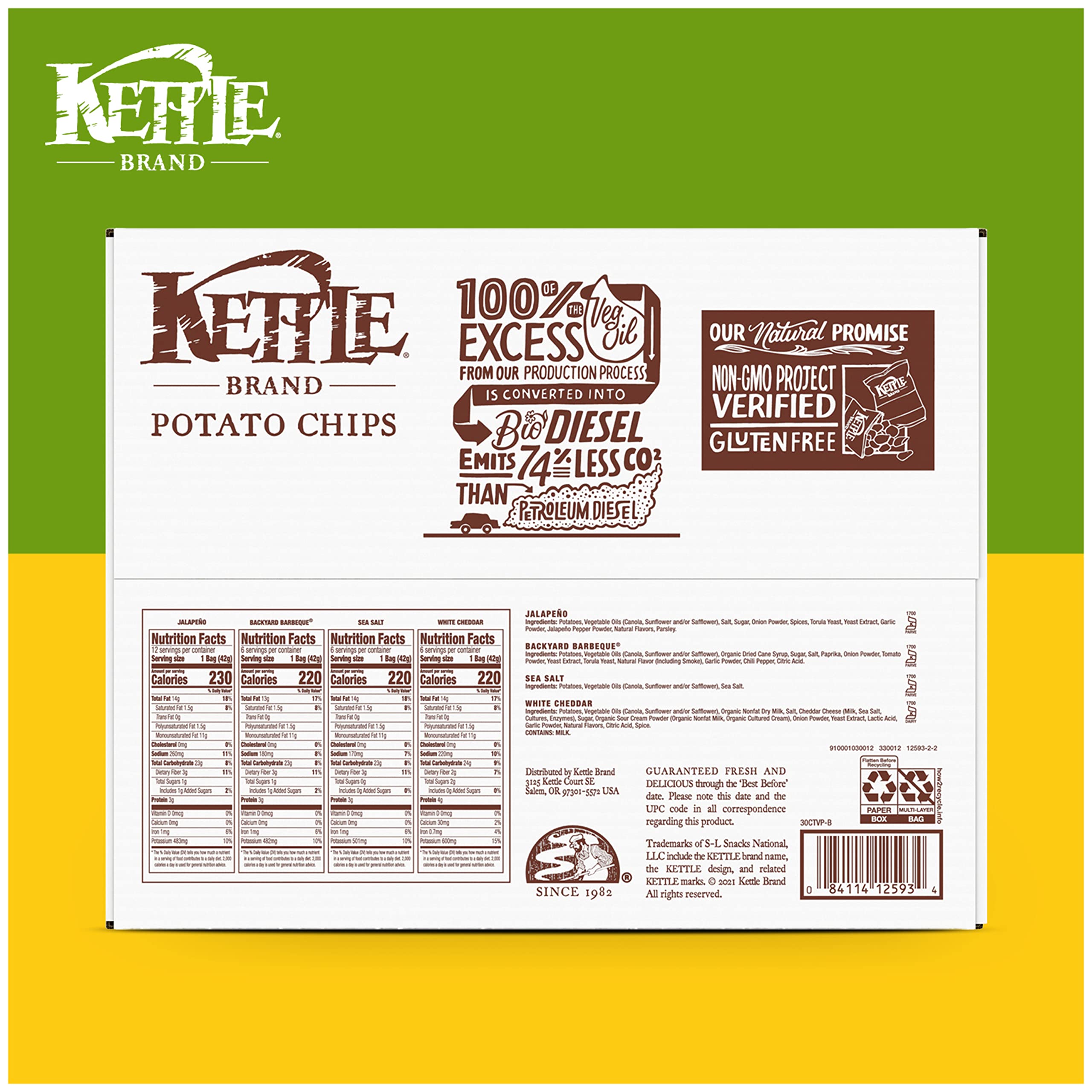 **Kettle Brand Potato Chips Variety Pack – 30 Count (1.5 Oz Each) – Crunchy Snacks for Parties, Picnics & Lunchboxes**