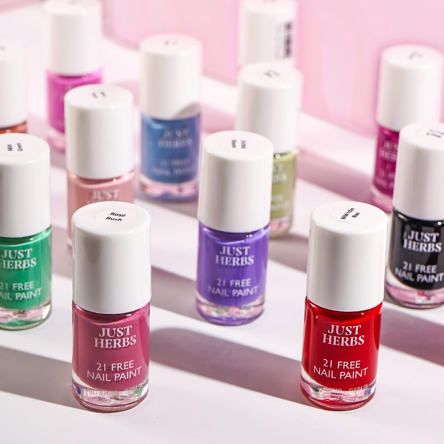 Just Herbs Nail Polish Combo - Crystal Clear & Jasmine White | Vegan, Non-Toxic, Long-Lasting Formula | Perfect for Manicures, Pedicures, and Nail Art Designs