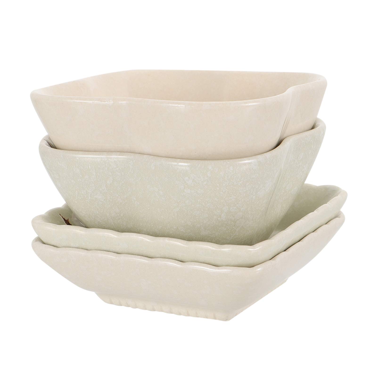 YARNOW Japanese Style Ceramic Appetizer Plates - 4pcs Mini Porcelain Saucers for Sushi, Sauce & Small Dishes - Elegant Plum Blossom Design Dinnerware for Restaurants, Parties & Home Dining