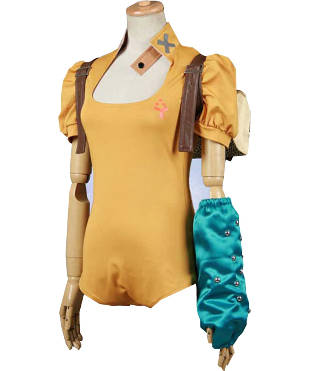 Diane Yellow Jumpsuit Anime Cosplay Costume for Women - Complete Set with Gloves & Bag | Perfect for Lolita Parties, Halloween & Comic Conventions