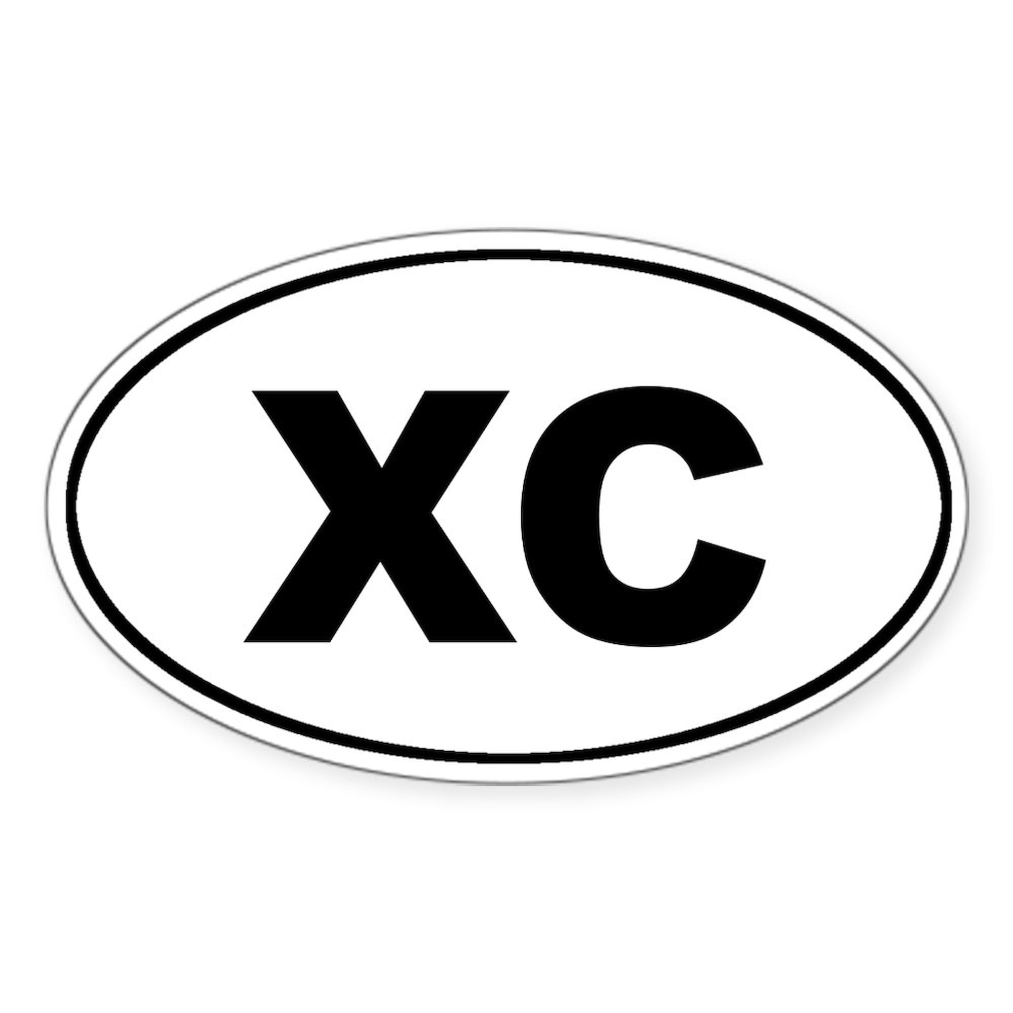 XC Cross Country Euro Oval Sticker - Durable Vinyl Car Bumper Decal for Vehicles, Bikes & Laptops | Perfect for Runners, Cyclists and Outdoor Enthusiasts