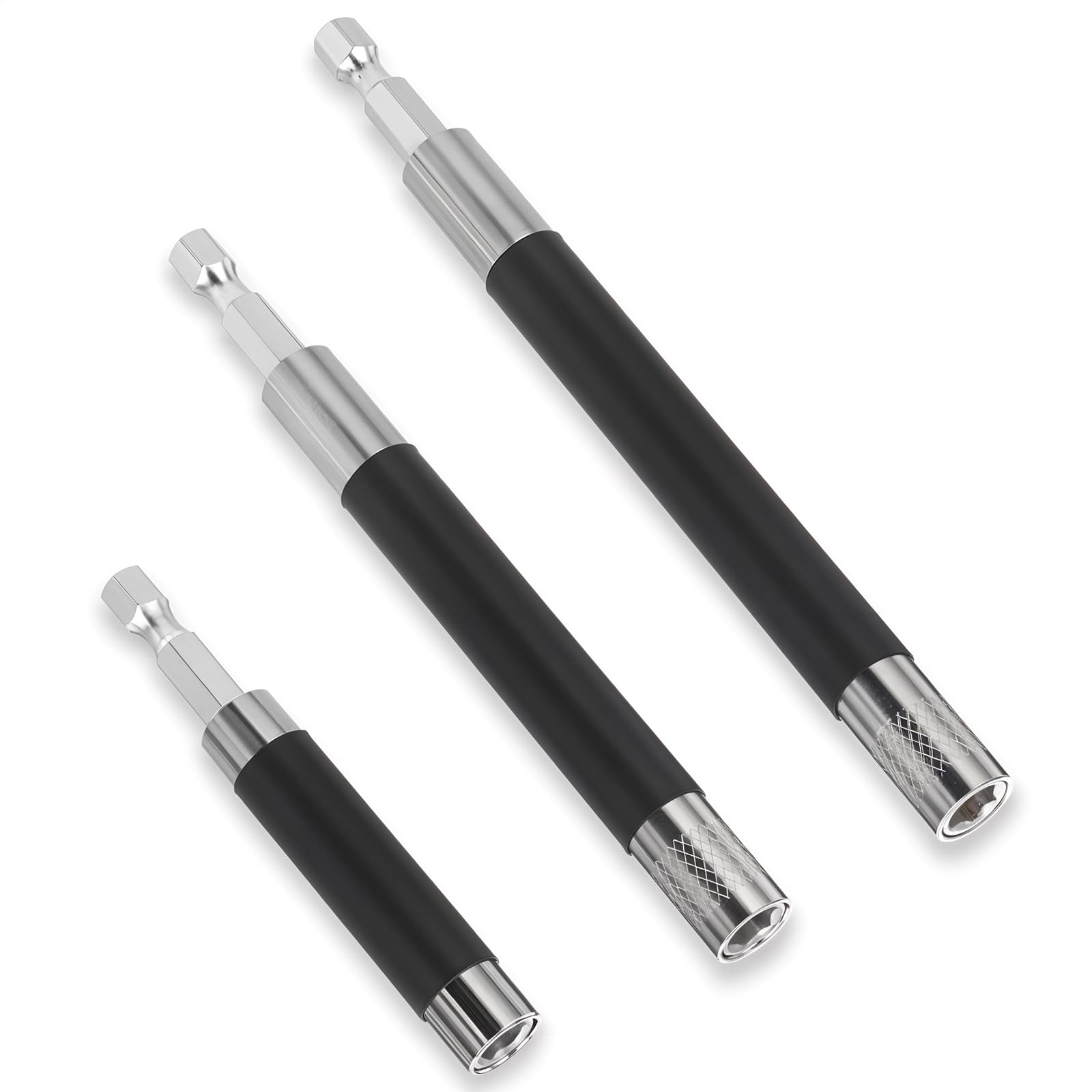 3PCS Magnetic Screwdriver Bit Holder Extension Bar - Quick Release Drill Adapter for Nuts, Hex Shank Bits - Perfect for DIY Projects, Furniture Assembly & Automotive Repairs