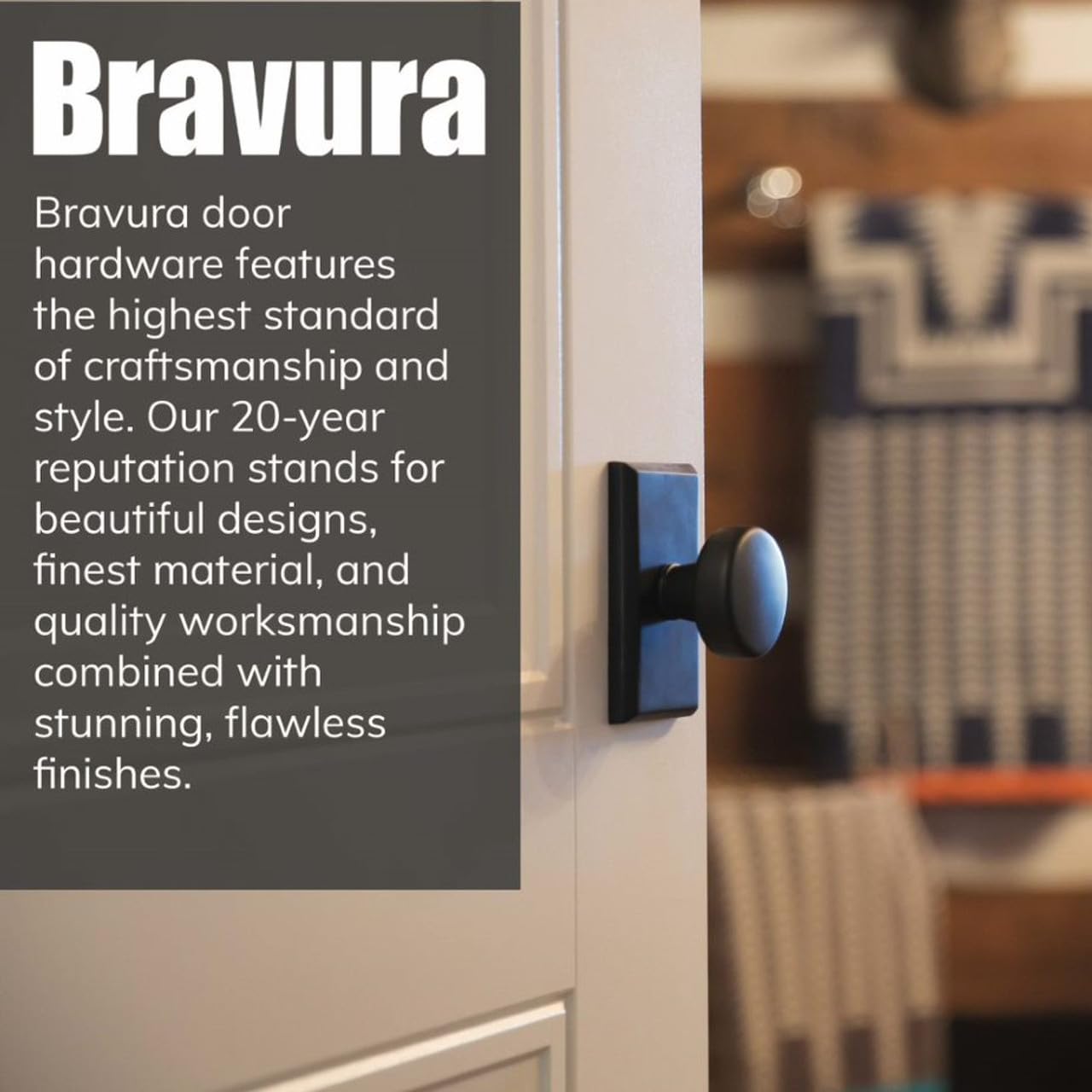 Bravura Hardware 938-6 Solid Brass Door Lever - Hall & Closet Passage Set for Left or Right Handed Doors - Perfect for Bedrooms, Bathrooms & Interior Doors