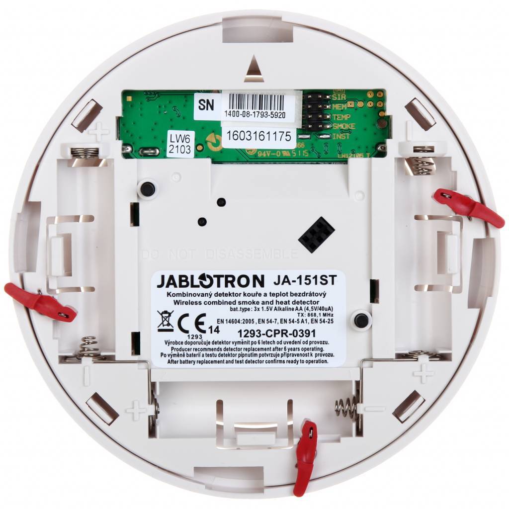 JA 151ST Wireless Smoke and Heat Detector with Dual Siren Function (Burglar & Fire Alarm) - Ideal for Home Security and Office Safety