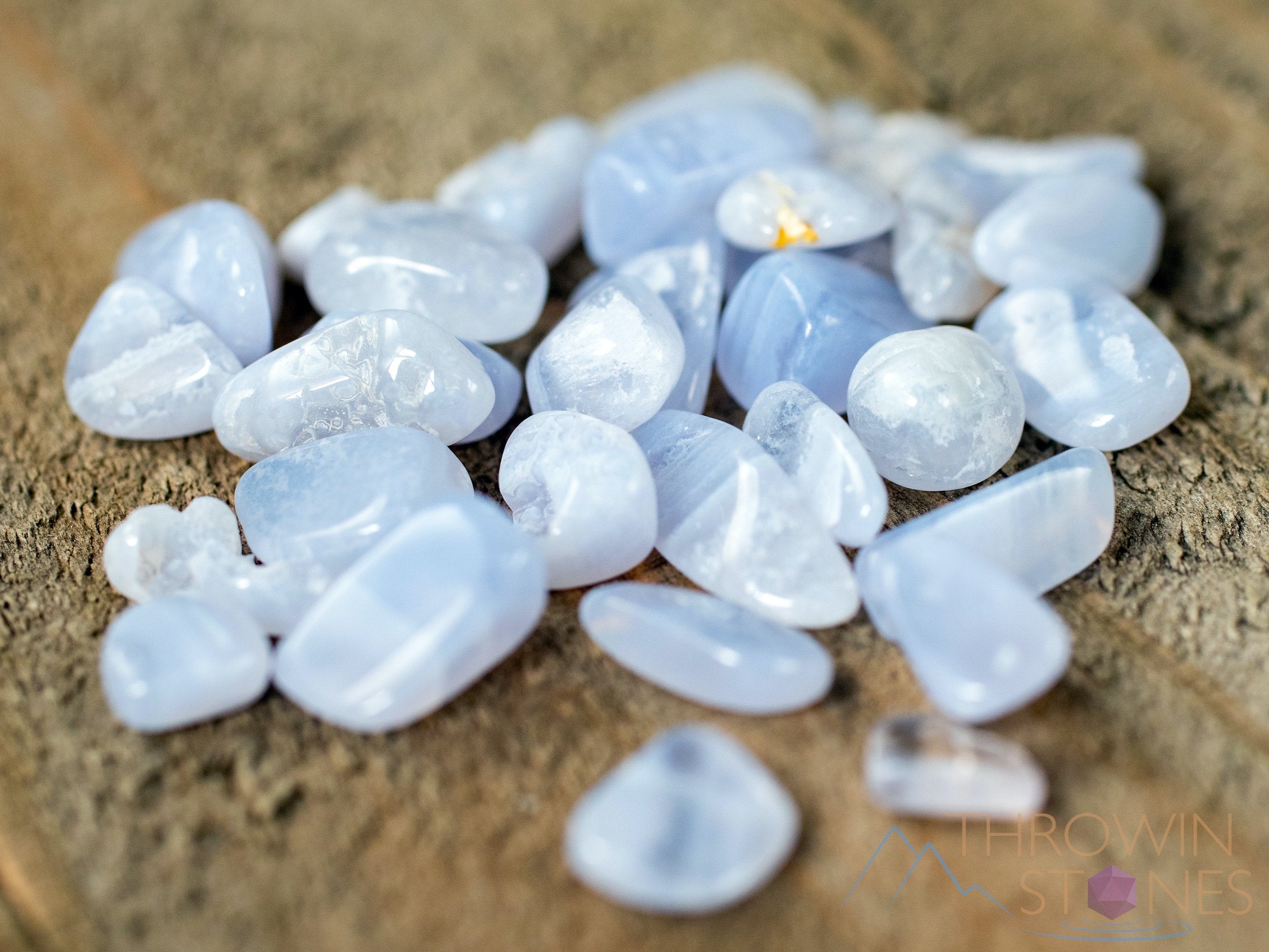 Natural Blue Chalcedony Crystal Chips - Small Tumbled Gemstones for Jewelry Making, Healing & Decor (E1804) | DIY Crafts, Meditation, Home Decor Gifts