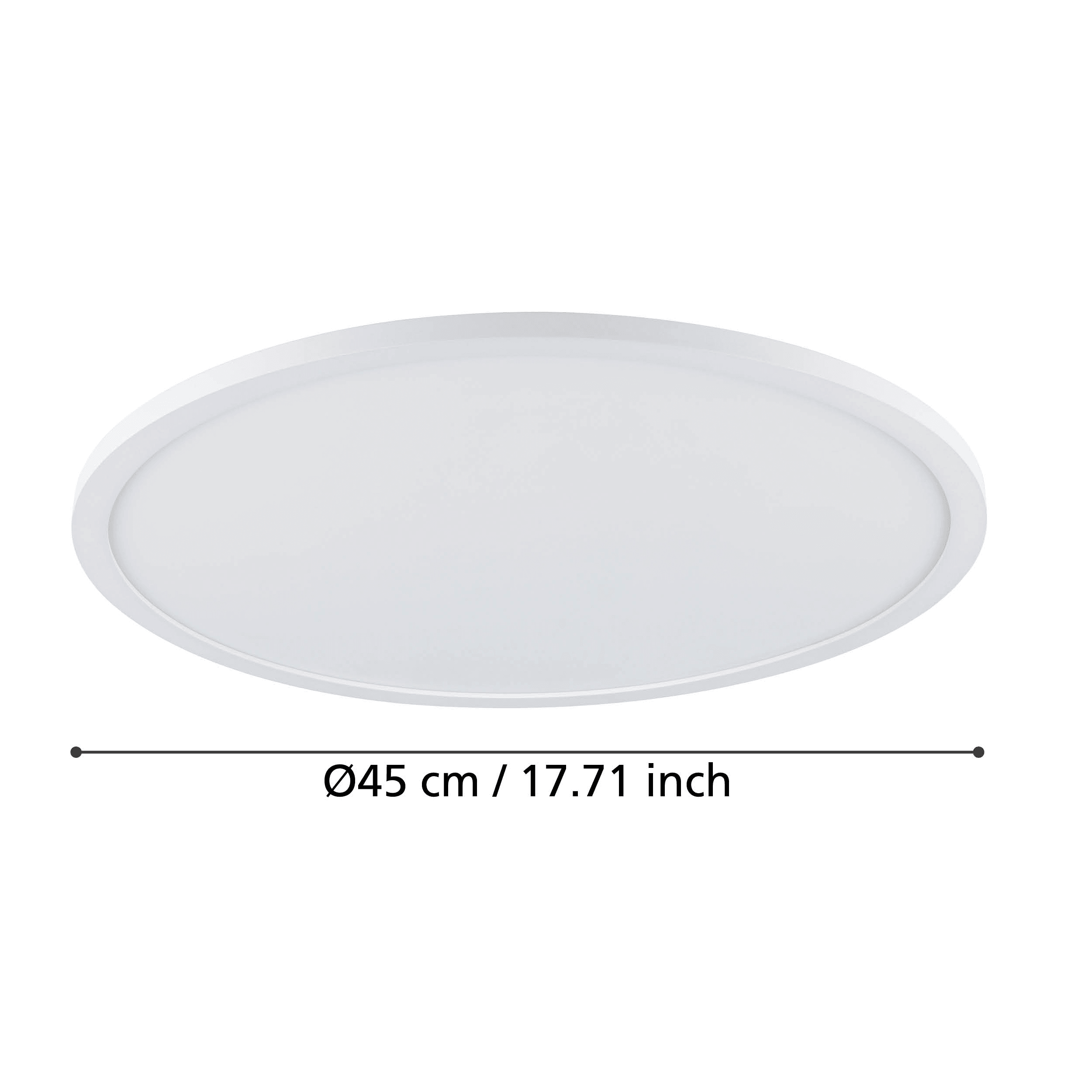 Eglo Connect Sarsina Z Smart White Round LED Flush Ceiling Light 45cm - Modern Dimmable Lighting for Bedroom, Living Room & Kitchen | Alexa & Google Home Compatible