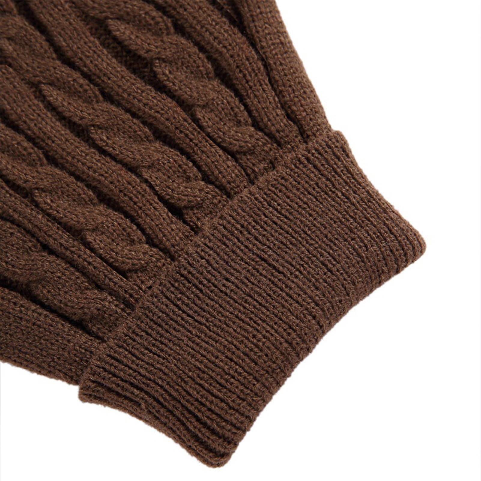 CHBORCHICEN Knitted Pet Sweater - Warm Winter Dog & Cat Clothes for Small Pets (Brown) - Cozy Indoor & Outdoor Wear