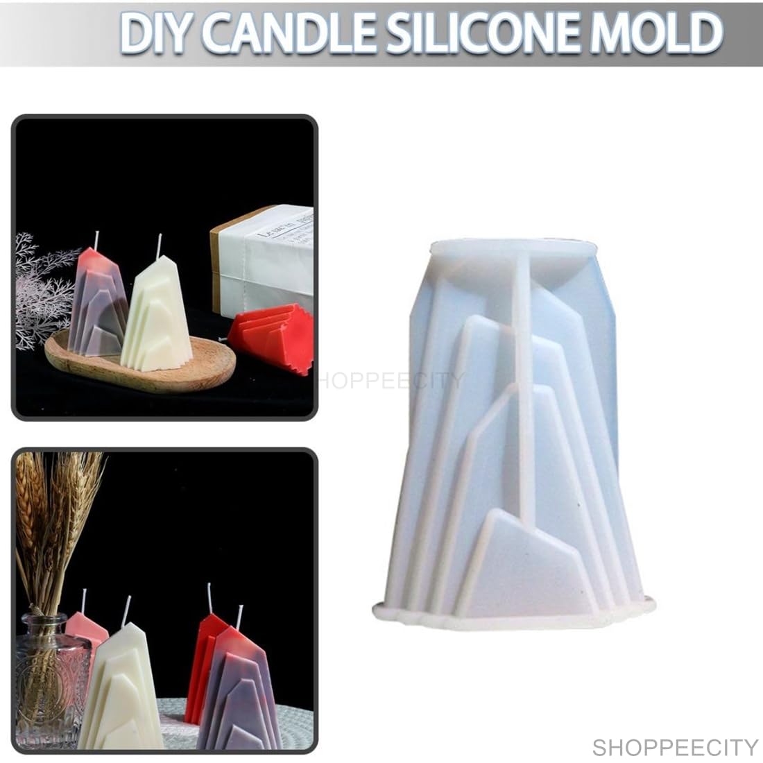 3D Mountain Range Silicone Mold for DIY Candles, Resin, Chocolate, Soap & Cake Decor - Abstract Geometric Pillar Mold for Handmade Crafts, Aromatherapy & Home Decor - Perfect for Wedding, Birthday Party & Holiday Gift Making