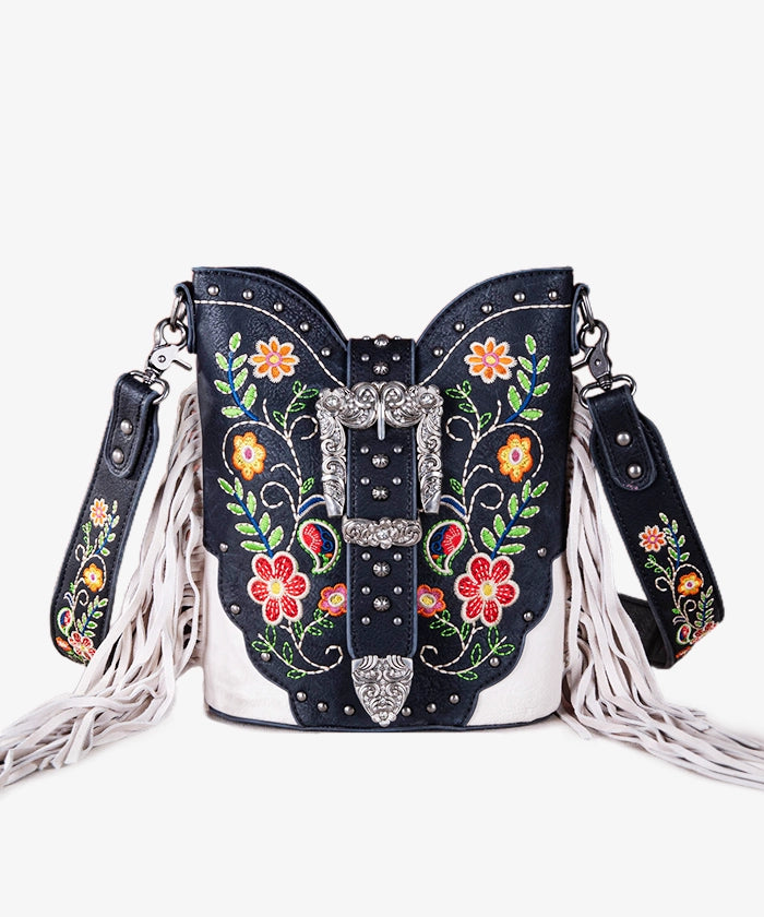 Montana West Floral Crossbody Bag for Women - Stylish Leather Shoulder Purse with Buckle Detail, Perfect for Daily Use, Travel & Shopping