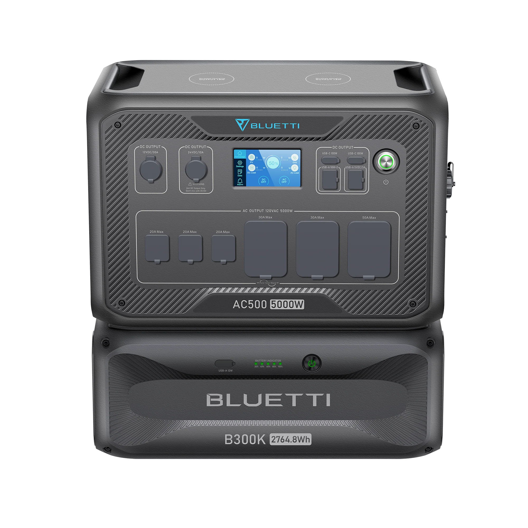 BLUETTI AC500 + 3 x B300K Solar Power Station | 5000W 5000Wh Home Battery Backup System for Emergency Power, Off-Grid Living & RV Camping
