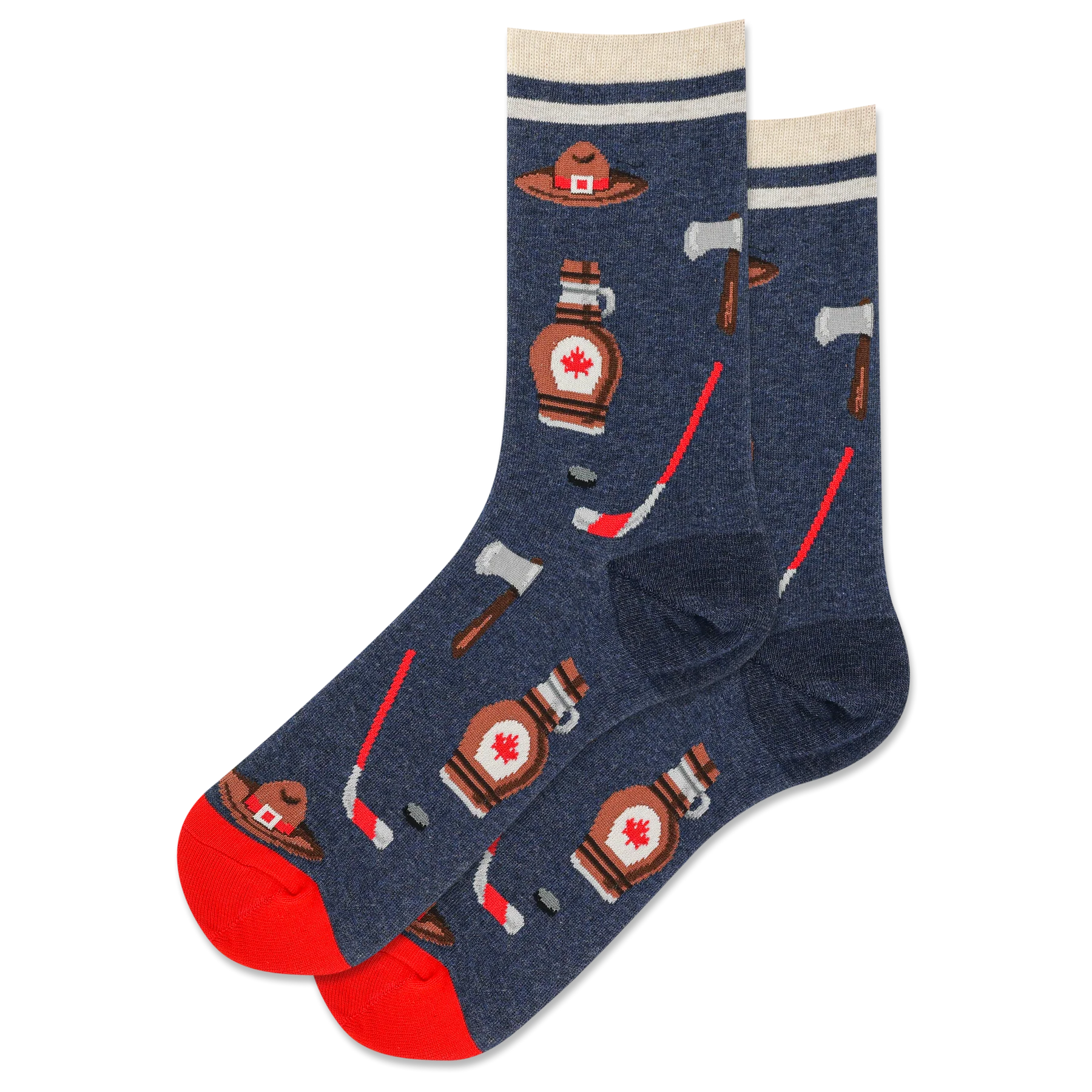 Traditional Canadian Women's Socks - Warm Wool Knit Socks for Winter, Hiking & Outdoor Activities - Cozy Home & Cabin Wear