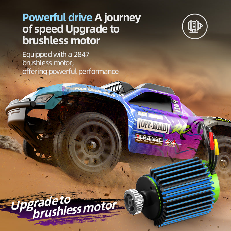 JJRC Q130C Pro 1/12 Scale 4WD Brushless RC Short Course Truck - 40km/h High Speed, Full Proportional Control for Off-Road Racing & Backyard Bashing