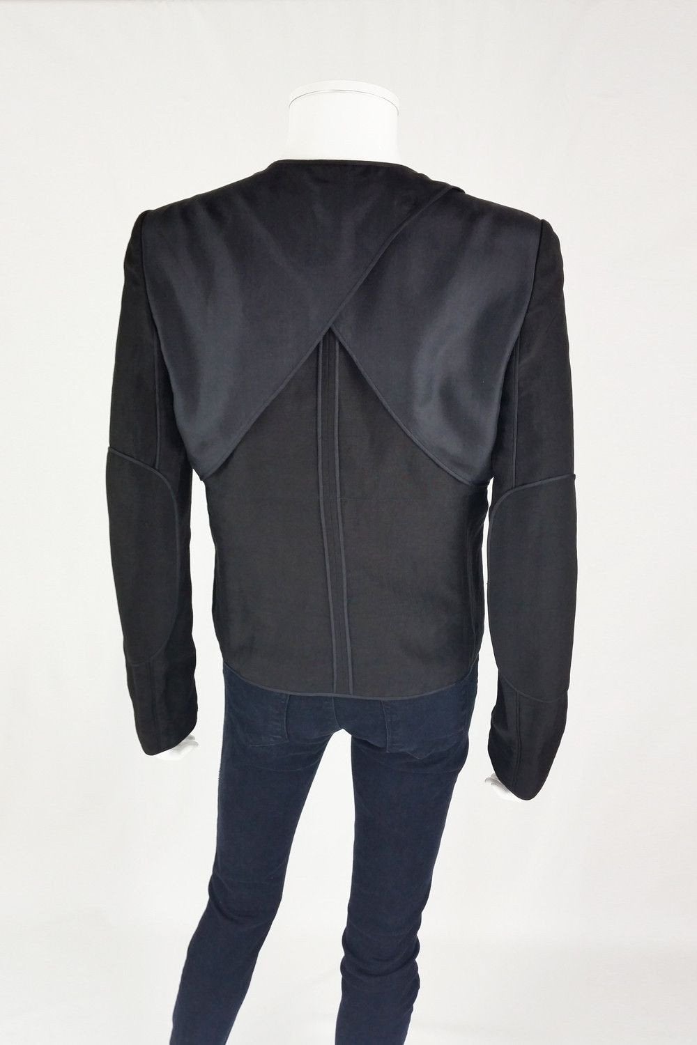 ALEXANDER WANG Black Silk Blend Button Front Jacket for Women | UK Size 8 | Elegant Evening Wear & Special Occasion Outfit