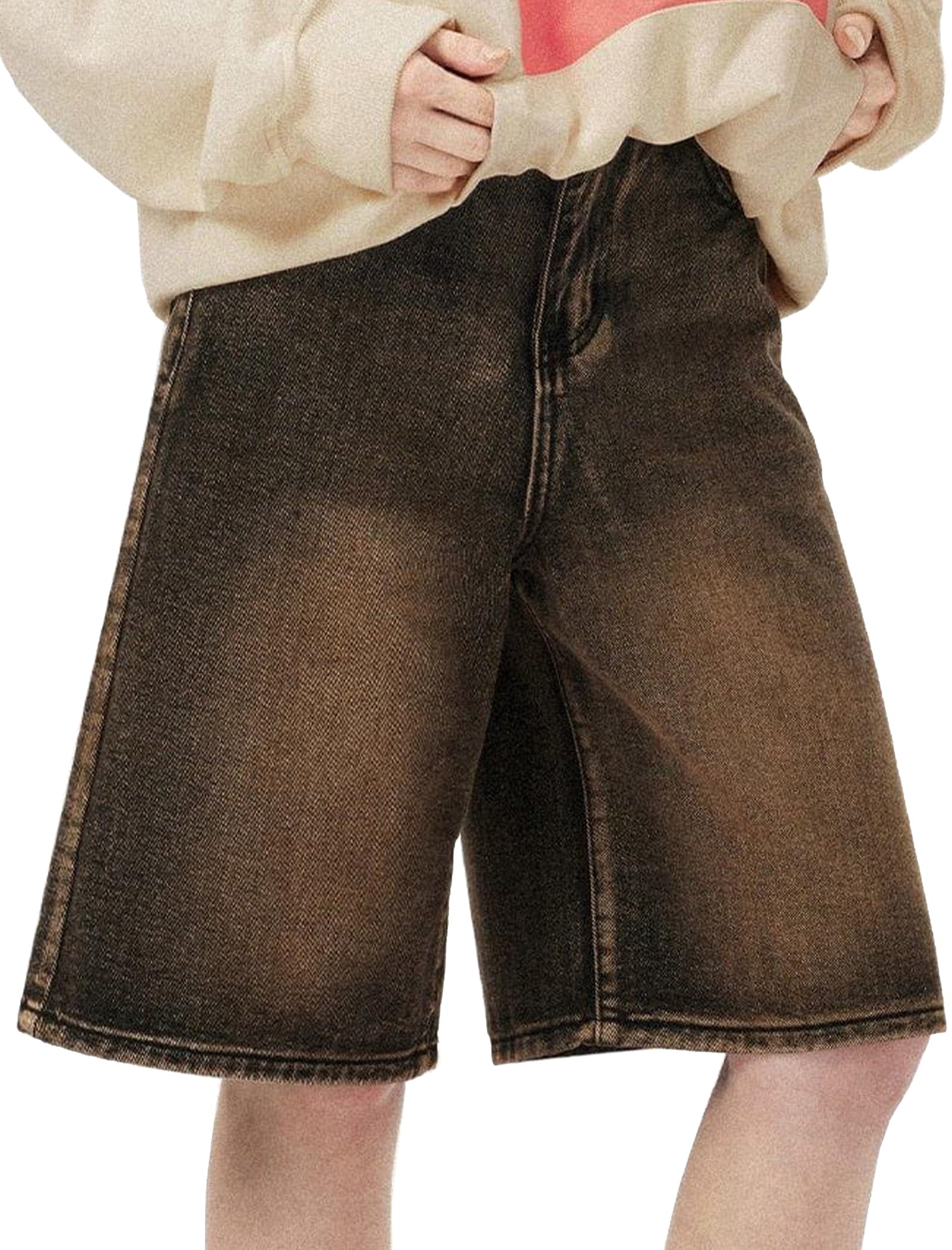 Aelfric Eden Women's High Waisted Denim Shorts - Y2K Baggy Jorts with Button Down & Pockets | Summer Casual Wide Leg Jean Shorts for Streetwear & Beach Outfits