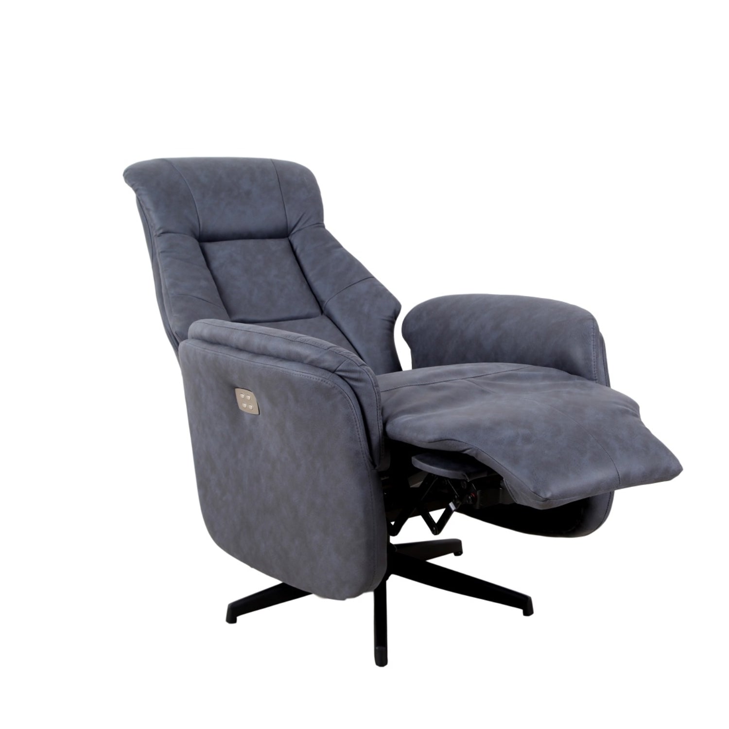 Premium Power Gaming Recliner Chair - Ergonomic Grey PU Leather Video Game Chair for PC & Console Gaming - Perfect for Home Theater & Esports