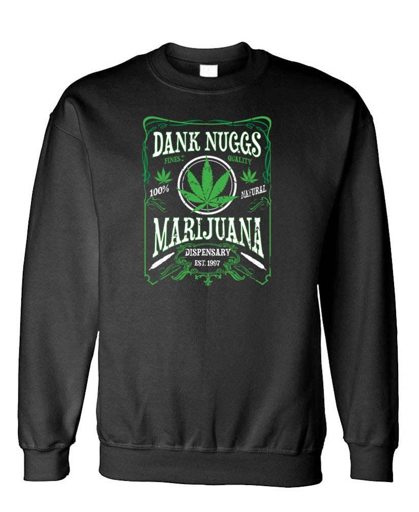 DANK NUGGS Hood Ornaments - 420 Marijuana Weed Pot Smoke Fleece Sweatshirt - Perfect for Stoner Fashion & Cannabis Enthusiast Outfits