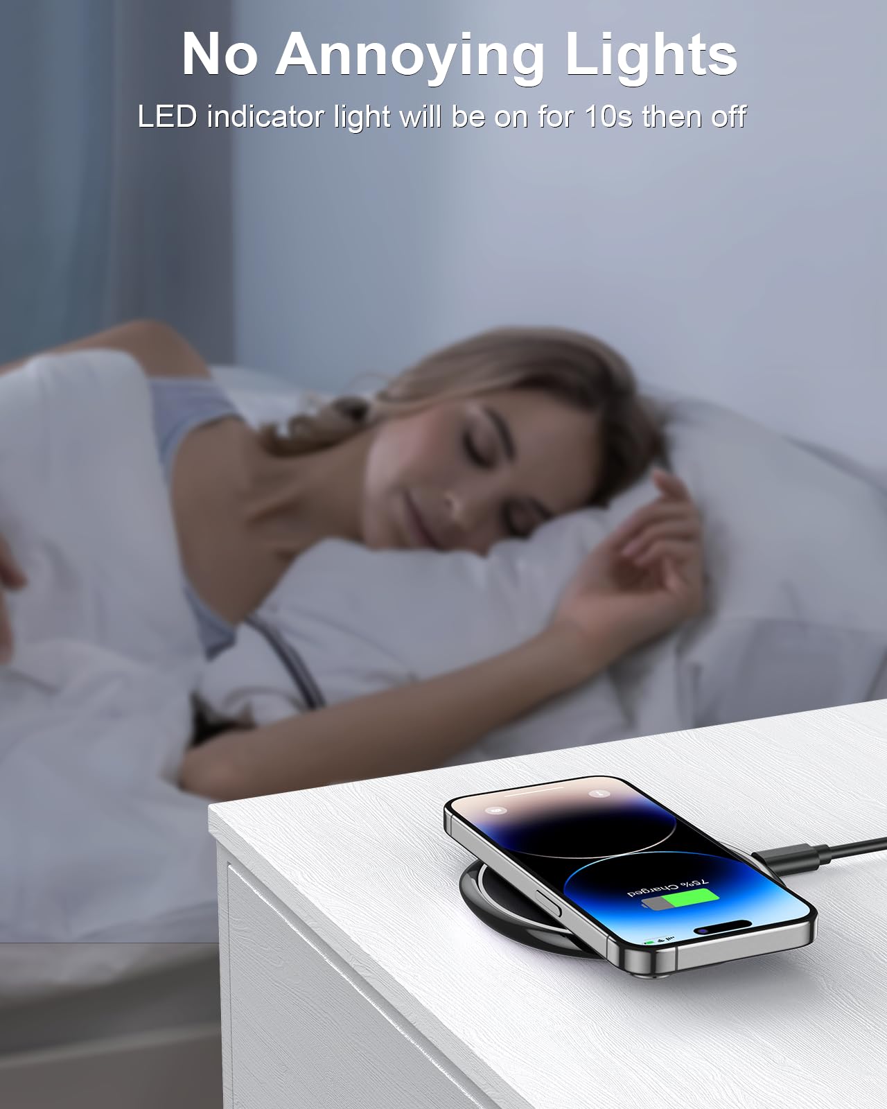 NANAMI 10W Fast Wireless Charger Pad with Adapter - Qi Certified for iPhone 16/15 Pro Max/14/13/12/11/X/8, AirPods Pro/3, Samsung Galaxy S24/S23/S22/S21/S20/S10, Note 20, Pixel 6/5 - Perfect for Home, Office & Nightstand Charging