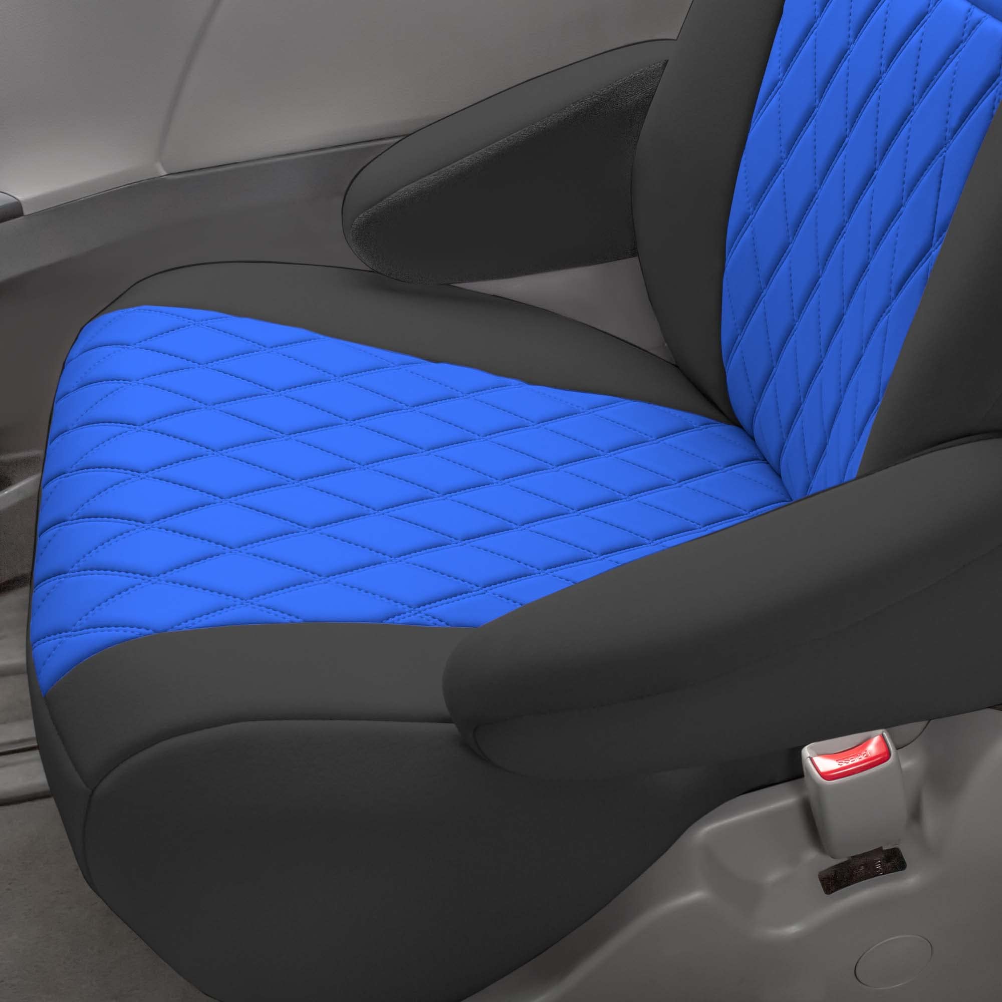 FH Group Custom Fit Neoprene Seat Covers for 2011-2020 Toyota Sienna - Waterproof & Durable Neosupreme Automotive Seat Protectors - 3rd Row Blue - Perfect for Family Road Trips & Outdoor Adventures