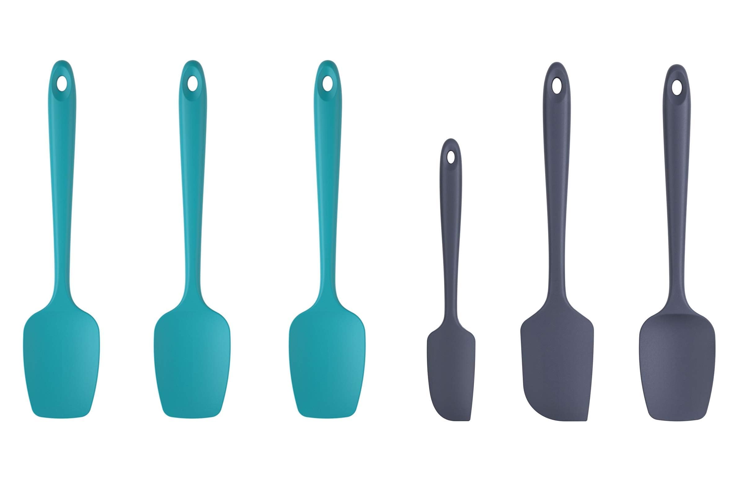 U-Taste 600°F Heat Resistant Marrs Green & Midnight Blue Silicone Spatula Set (3-Piece) - Mini Spatula, Large Spatula, Spoon Spatula for Baking, Cooking, Mixing & Serving - Non-Stick Kitchen Utensils for Oven, Stovetop & Grill