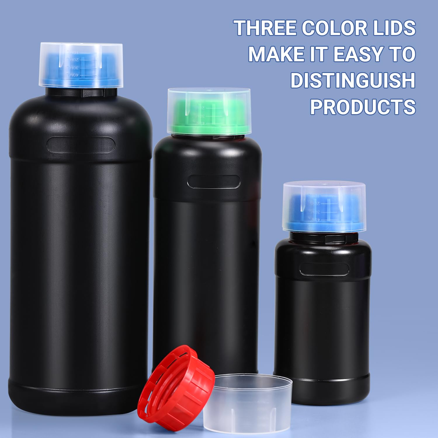16.9oz/500ml Amber HDPE Chemical Storage Bottles with Lids - 3 Pack Darkroom Photographic Plastic Containers for Film Developing, Lab Use, Liquid Storage | Perfect for Photography Studios, Science Labs & DIY Chemical Solutions