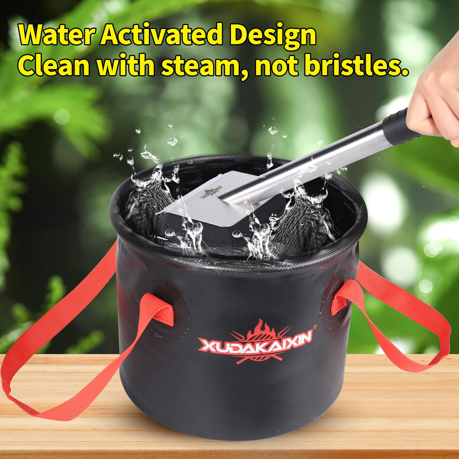 Collapsible Water Bucket for Grill Cleaning, Camping & Outdoor Activities - Portable Foldable Design for BBQ, Picnics, Hiking & Backyard Use (Bucket Only)