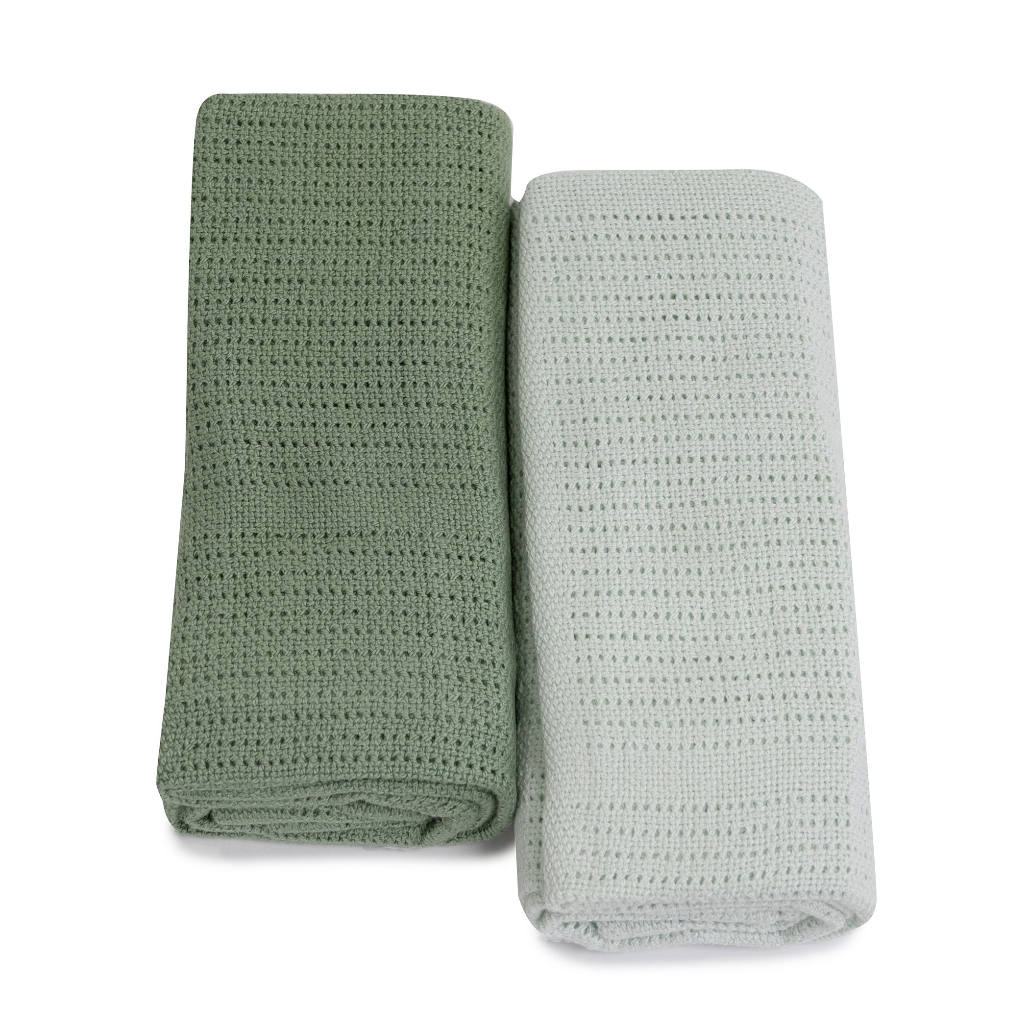 Nordic 2-Pack Cellular Blanket - Breathable Baby Blanket for Boys & Girls, Avocado & Forest Green - Perfect for Nursery, Stroller, and Swaddling