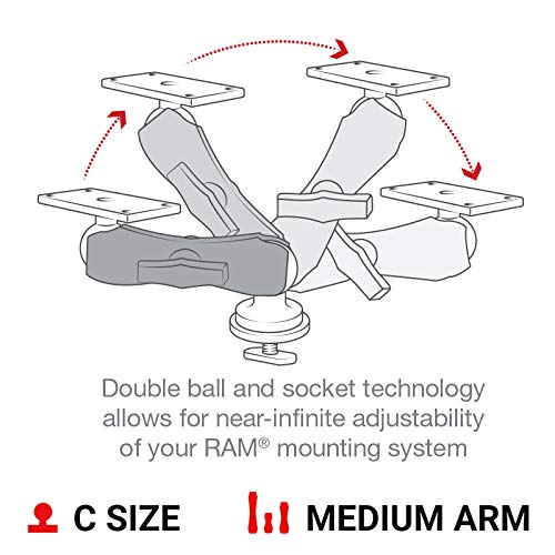 RAM MOUNTS Track Ball Mount for Humminbird Helix 7 RAM-202-24-354-TRA1U with Medium Arm | Compatible with RAM Tough-Track System | Perfect for Marine & Fishing Navigation